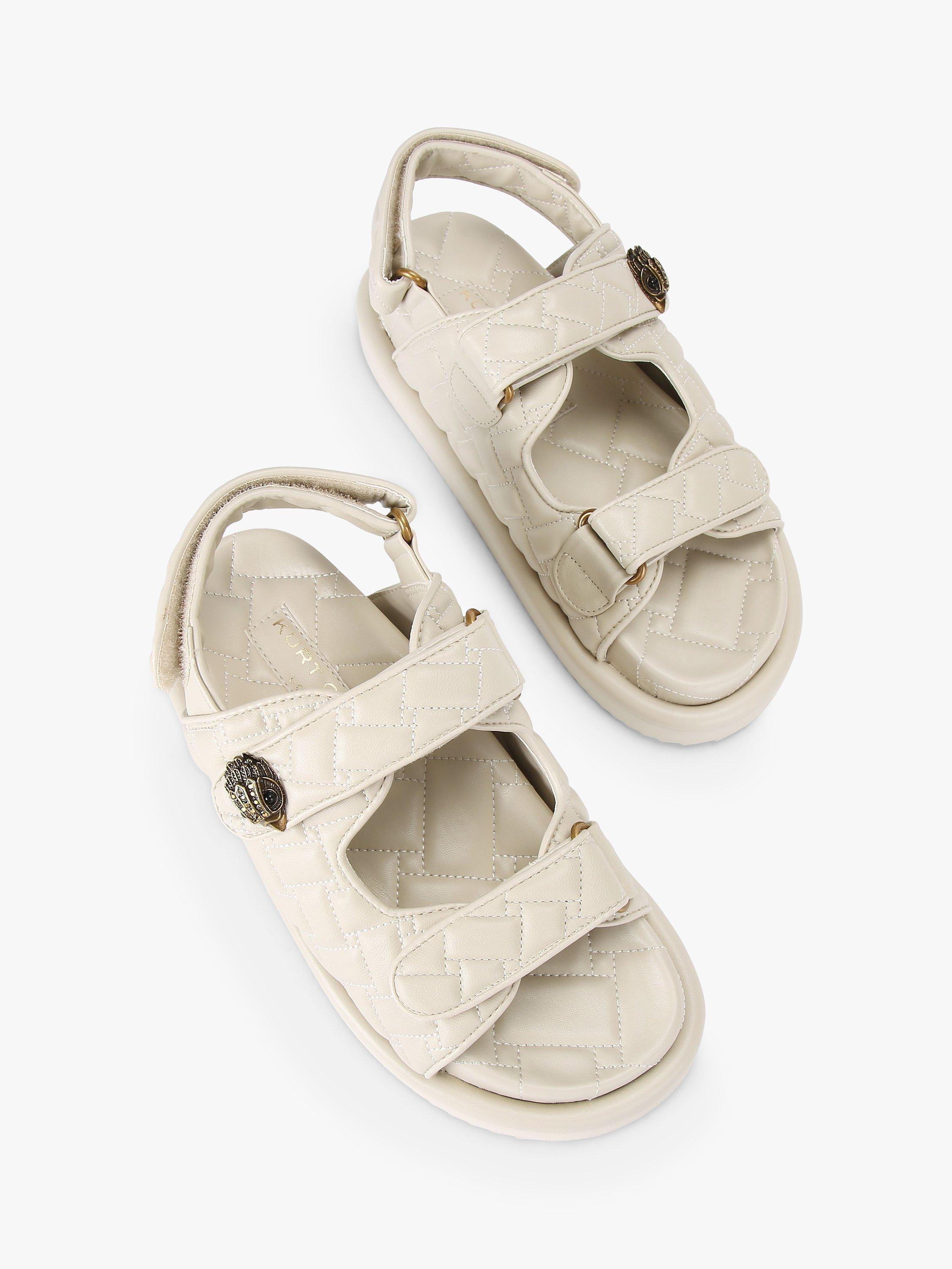Product image 3 of 6, which shows Kurt Geiger London Orson Quilted Sandals, Putty, 3