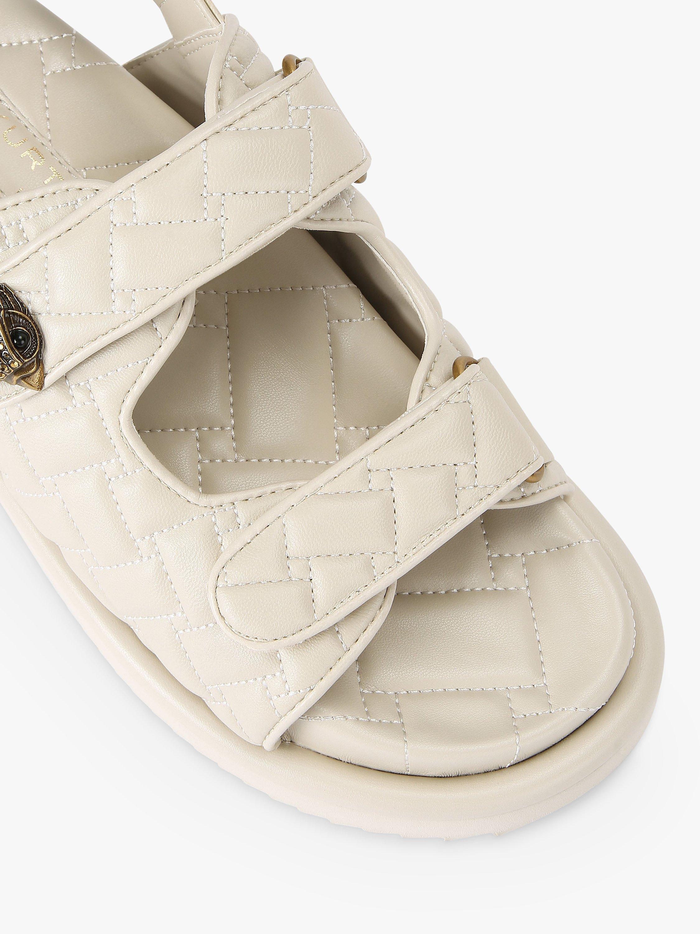 Product image 5 of 6, which shows Kurt Geiger London Orson Quilted Sandals, Putty, 3