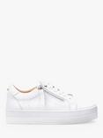 Moda in Pelle Abbiy Leather Platform Trainers, White