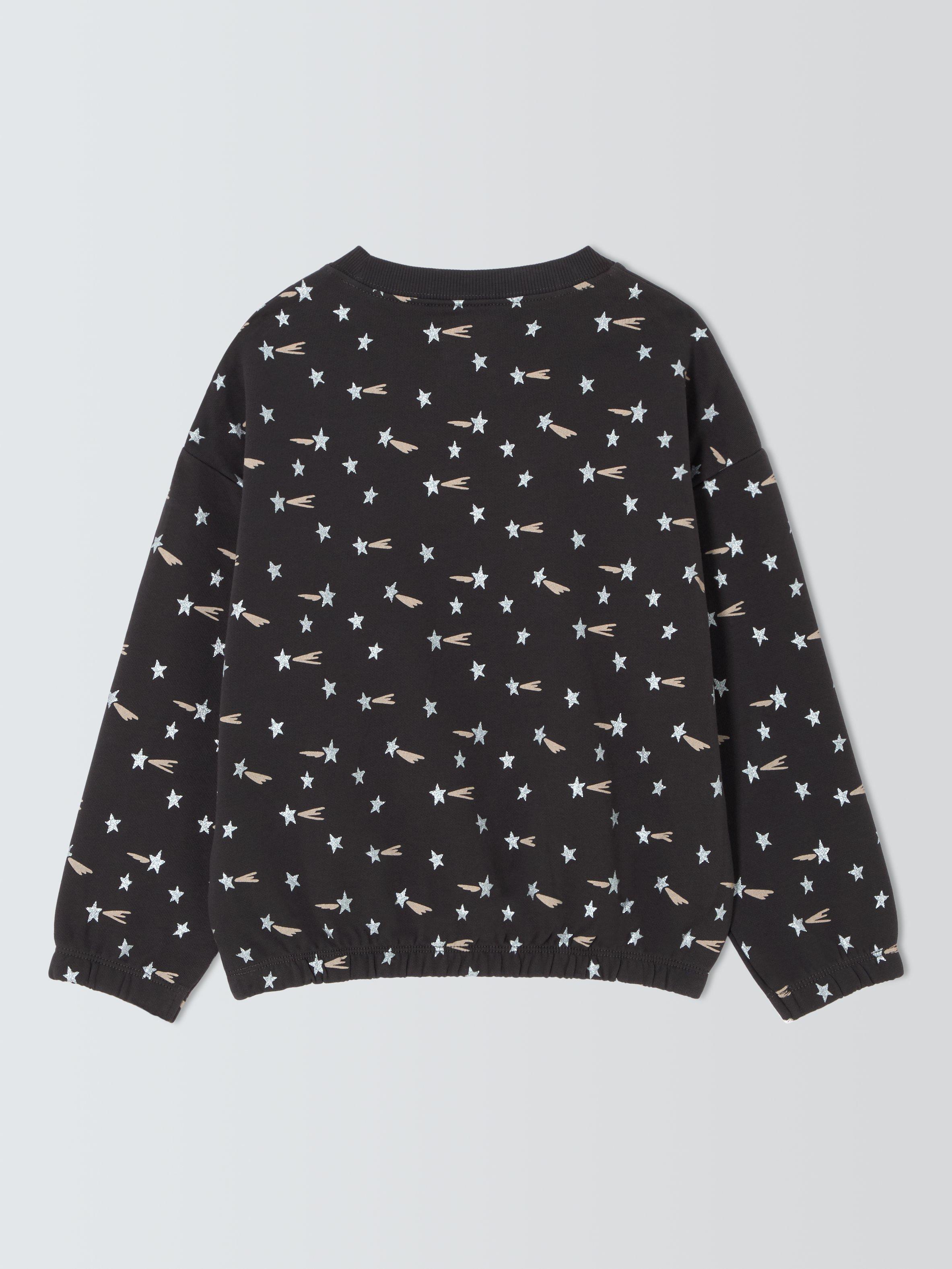 Product image 7 of 7, which shows John Lewis ANYDAY Kids' Shooting Star Sweatshirt, Charcoal, 3 years