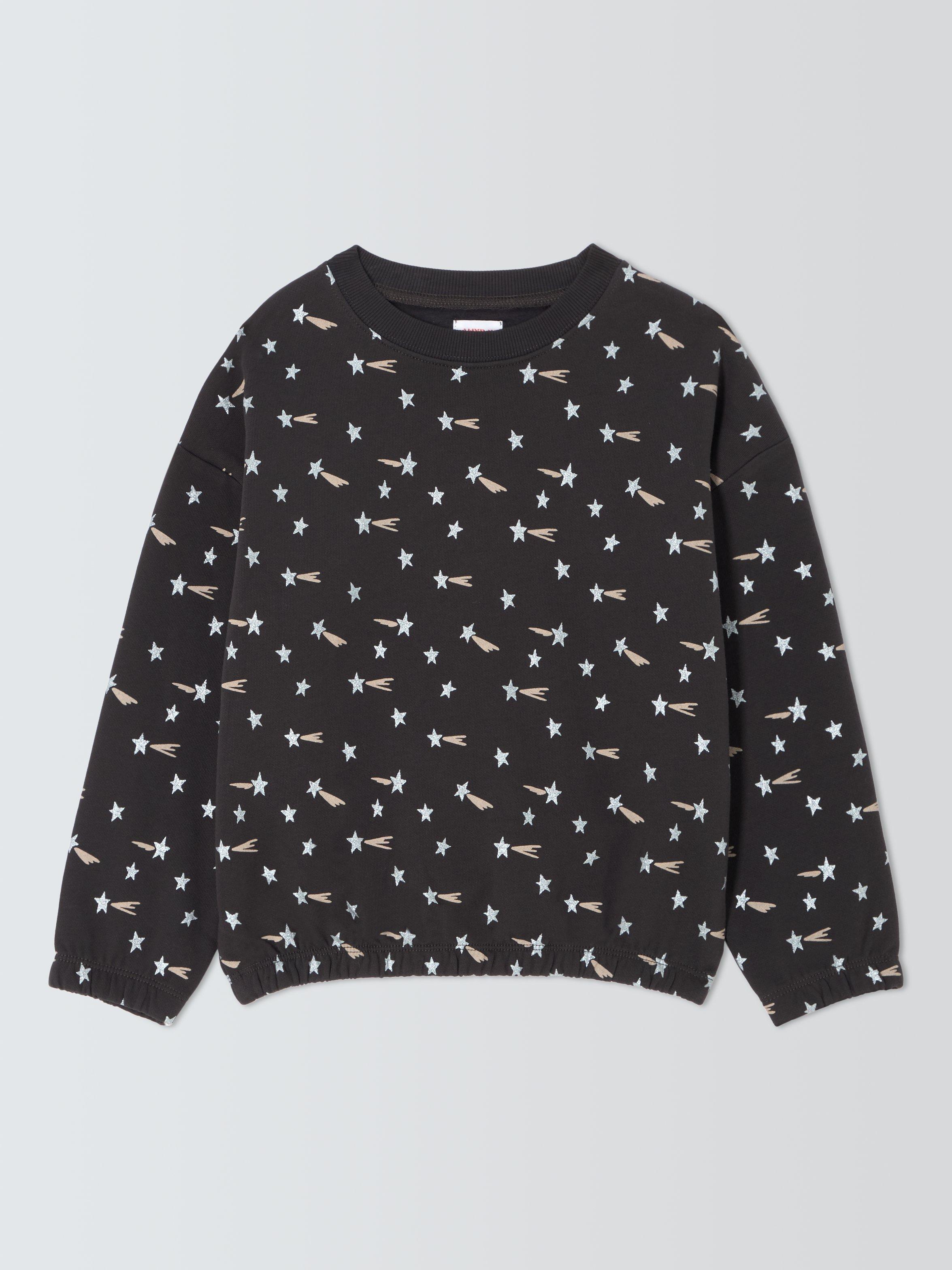 Product image 3 of 7, which shows John Lewis ANYDAY Kids' Shooting Star Sweatshirt, Charcoal, 3 years
