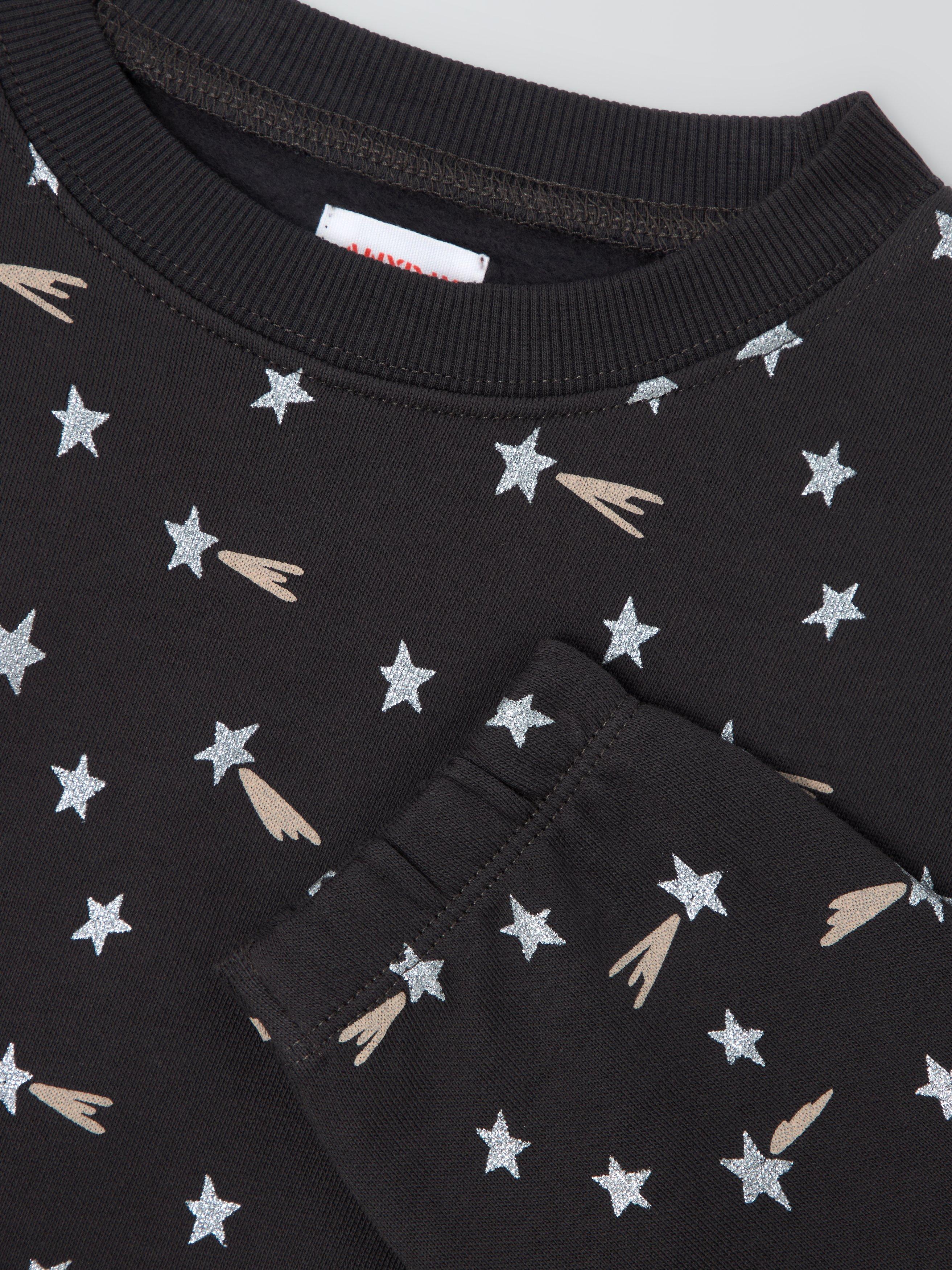 Product image 6 of 7, which shows John Lewis ANYDAY Kids' Shooting Star Sweatshirt, Charcoal, 3 years
