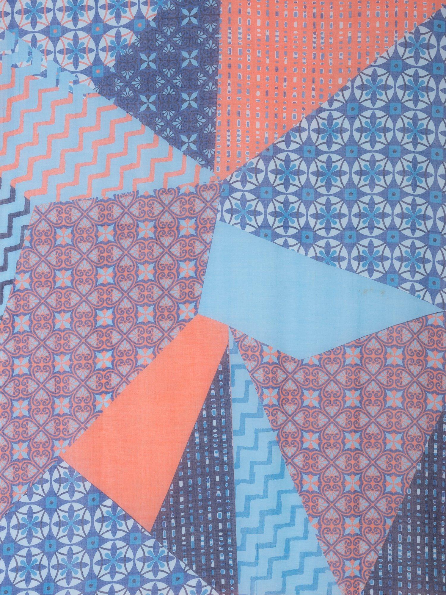 Product image 2 of 5, which shows chesca Patchwork Tile Scarf, Multi
