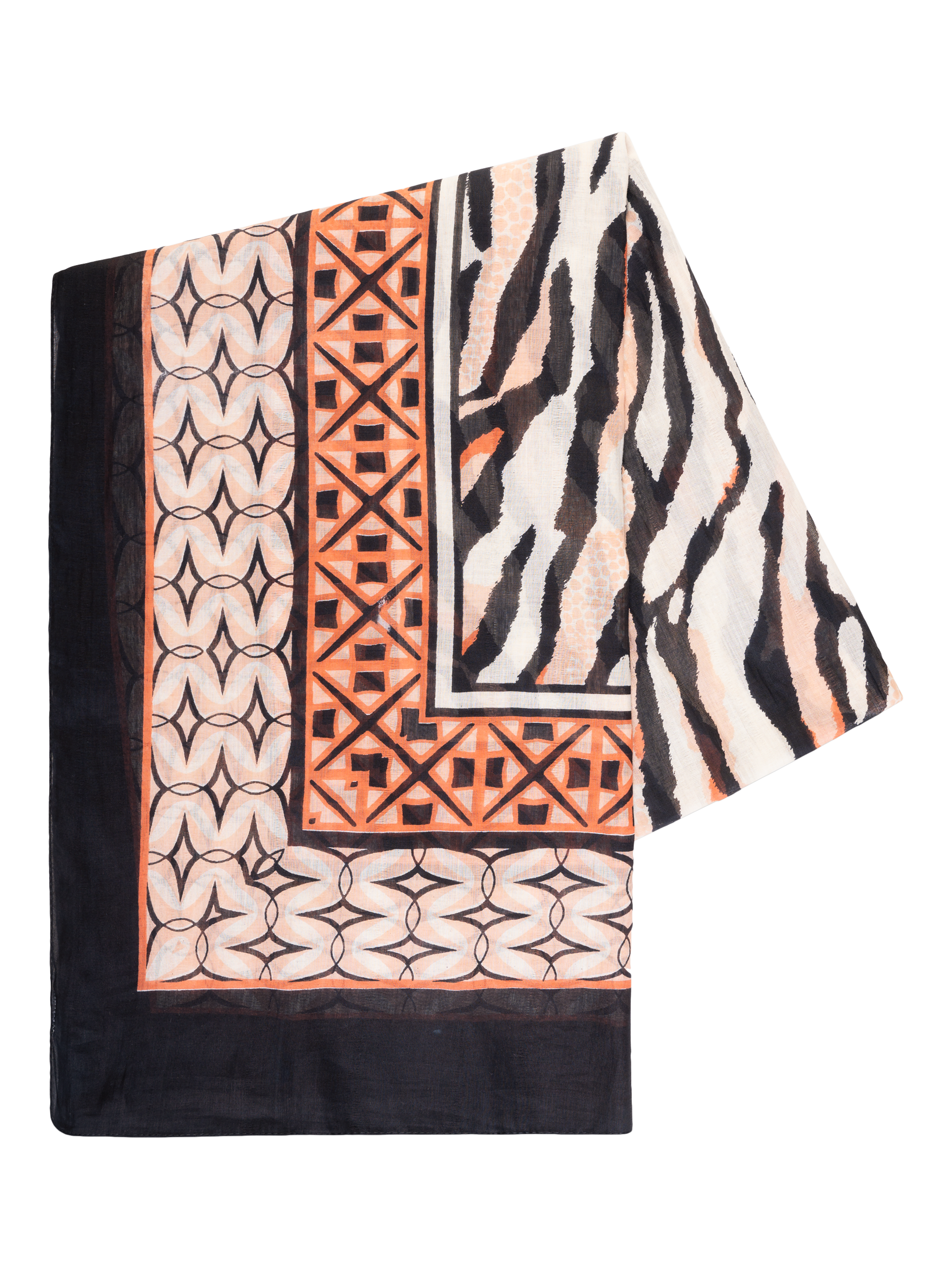 Product image 3 of 3, which shows chesca Mosaic Border Scarf, Multi
