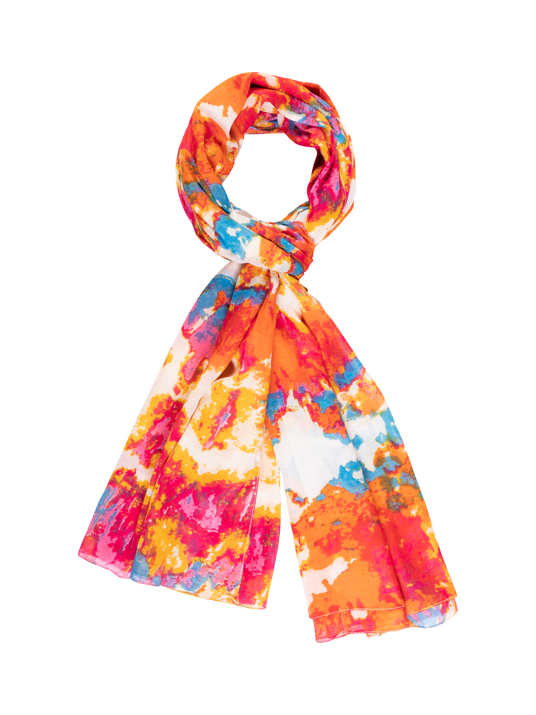 Product image 1 of 3, which shows chesca Watercolour Tie Dye Scarf, Multi