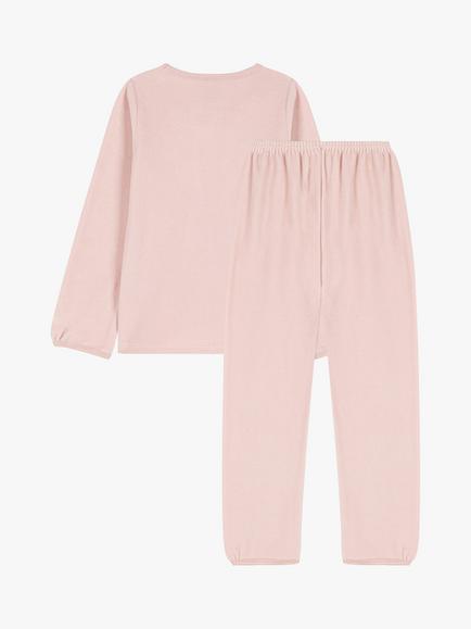 Petit Bateau Kids' Velour Pyjama Set, Saline Pink - view 2, Saline Pink