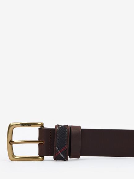 Barbour Esk Leather Belt, Brown - view 2, Brown