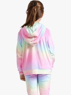 Lindex Kids' Velour Hooded Jacket, Multi - view 2, Multi