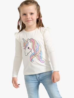 Lindex Kids' Unicorn Top, Light Dusty White, Light Dusty White