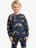 Lindex Kids' Cotton Blend Printed Sweatshirt, Dark Blue