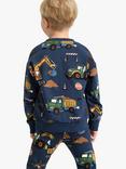 Lindex Kids' Cotton Blend Printed Sweatshirt, Dark Blue