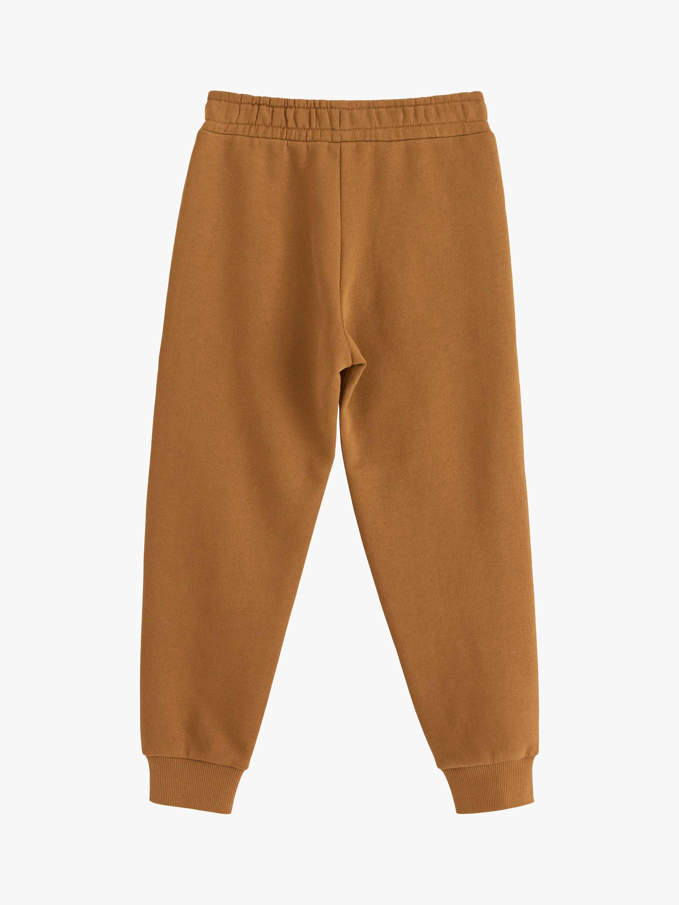 Product image 6 of 7, which shows Lindex Kids' Cotton Tapered Leg Joggers, Light Dusty Brown, 3-4 years