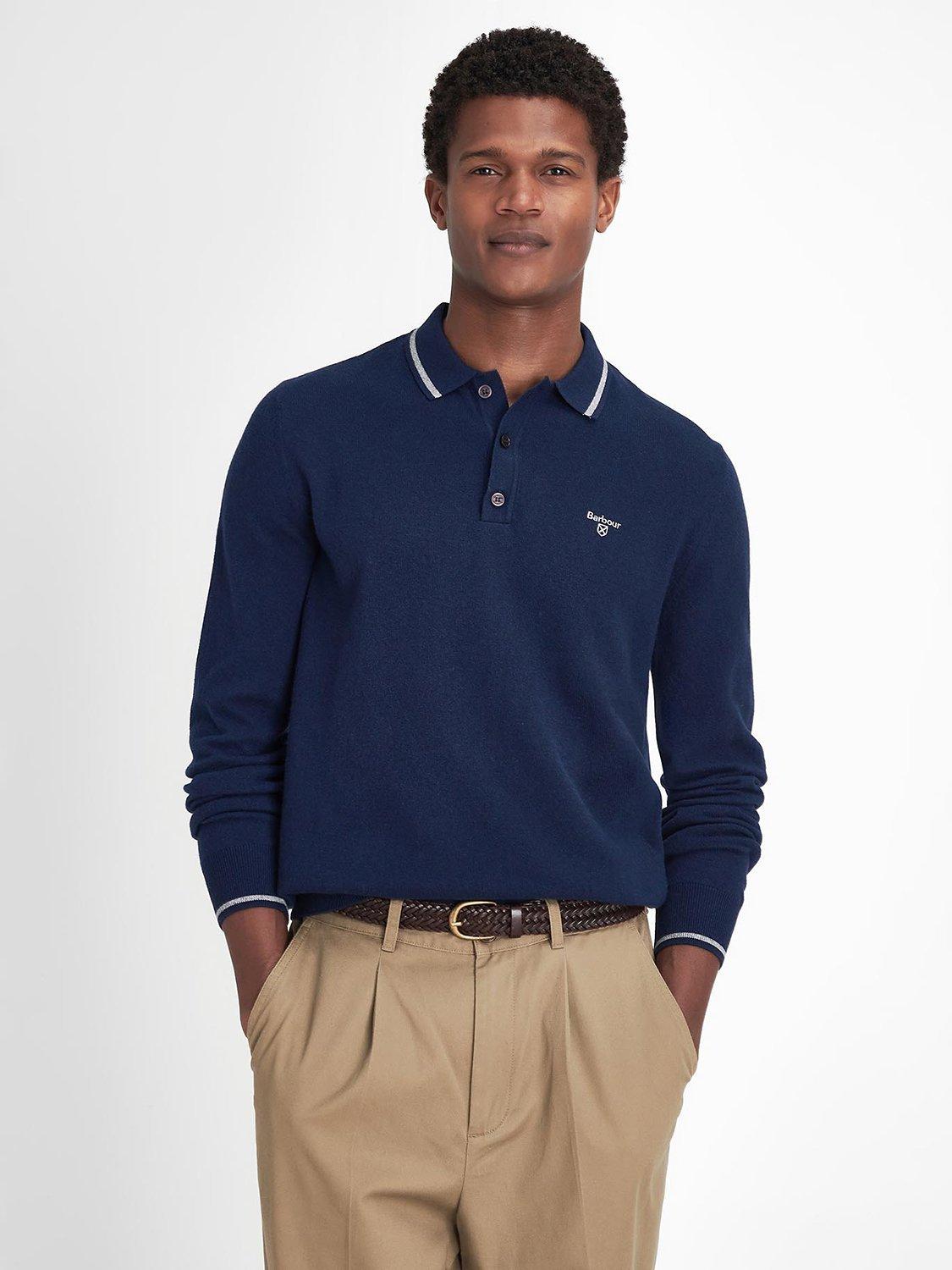 Barbour Nocton Knitted Polo Shirt, Navy