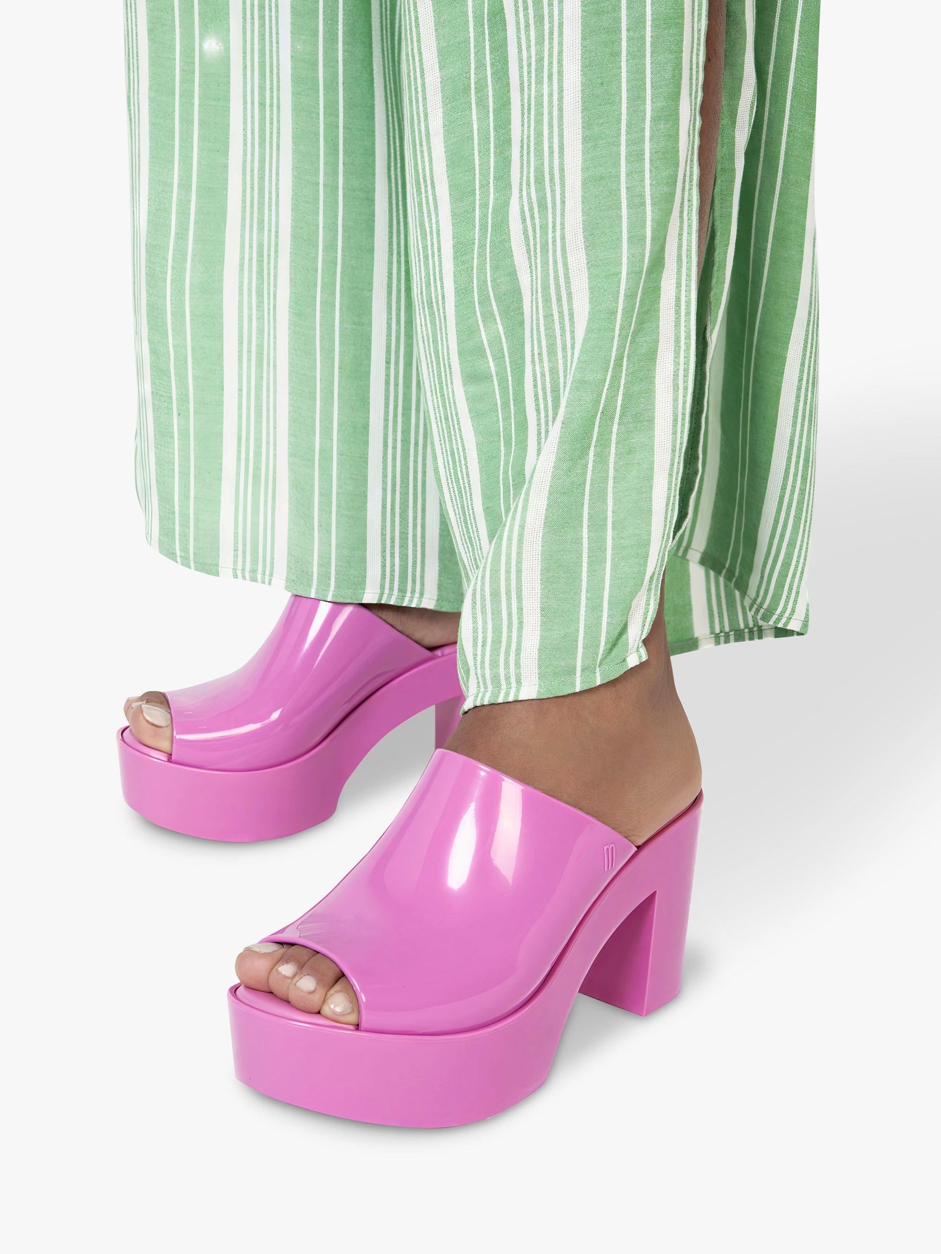 Product image 2 of 4, which shows Melissa Mule Heeled Sandals, Pink, 3
