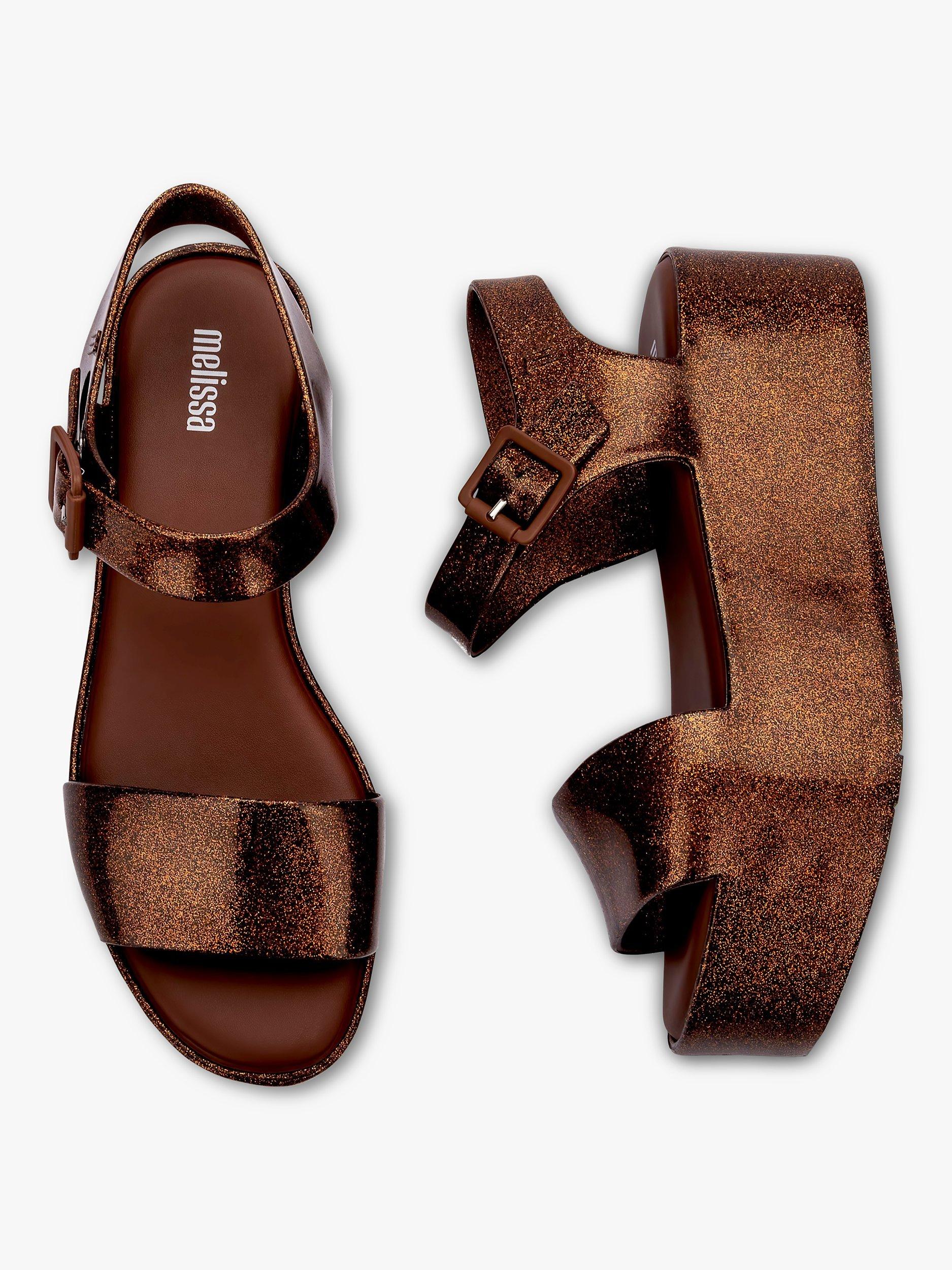 Melissa Mar Platform Retro Sandals Bronze Brown