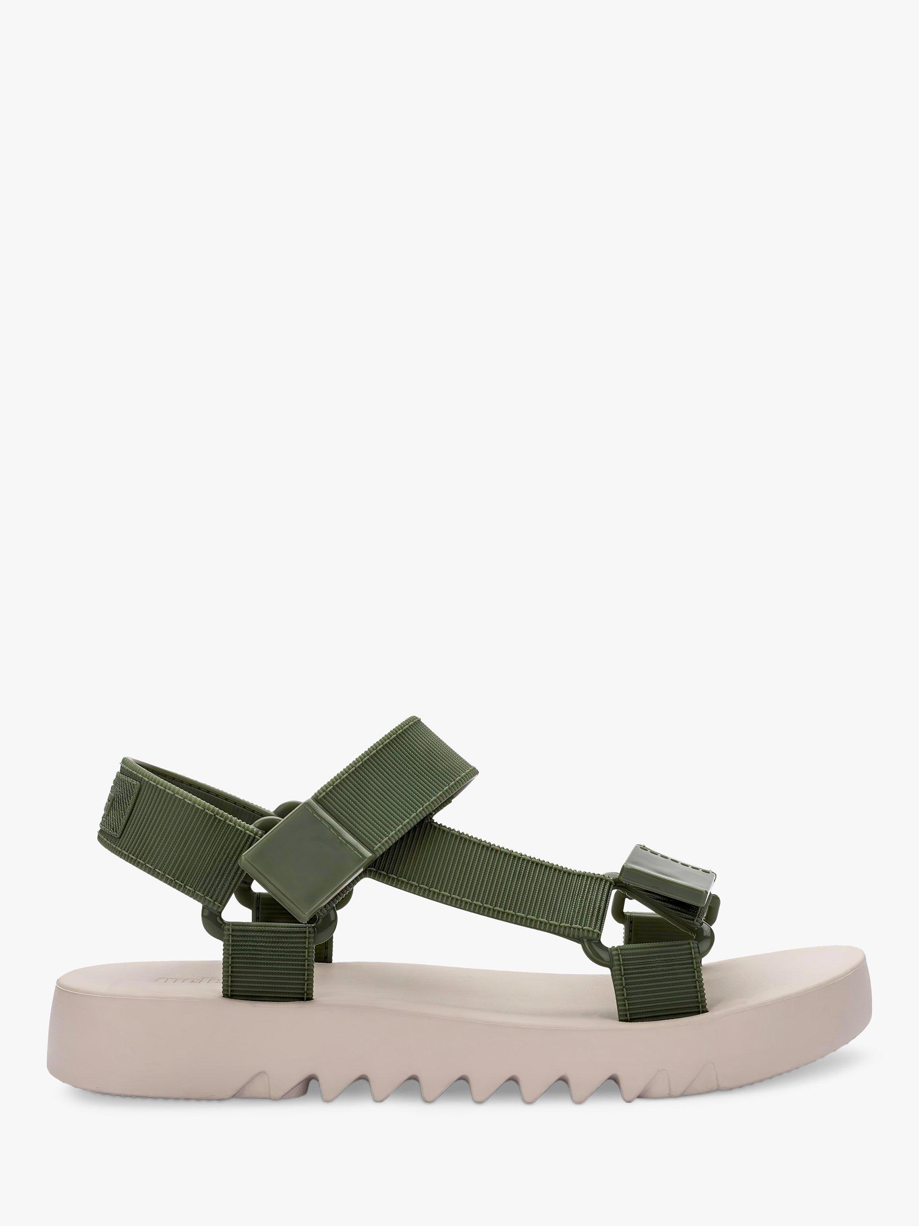 Melissa Flowing Papete Footbed Sandals, Beige/Green