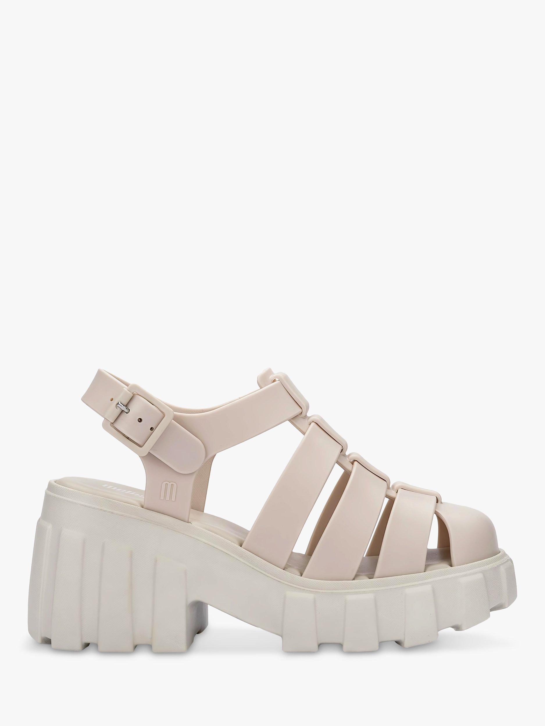 Product image 1 of 5, which shows Melissa Megan Heeled Fisherman Sandals, Beige, 3