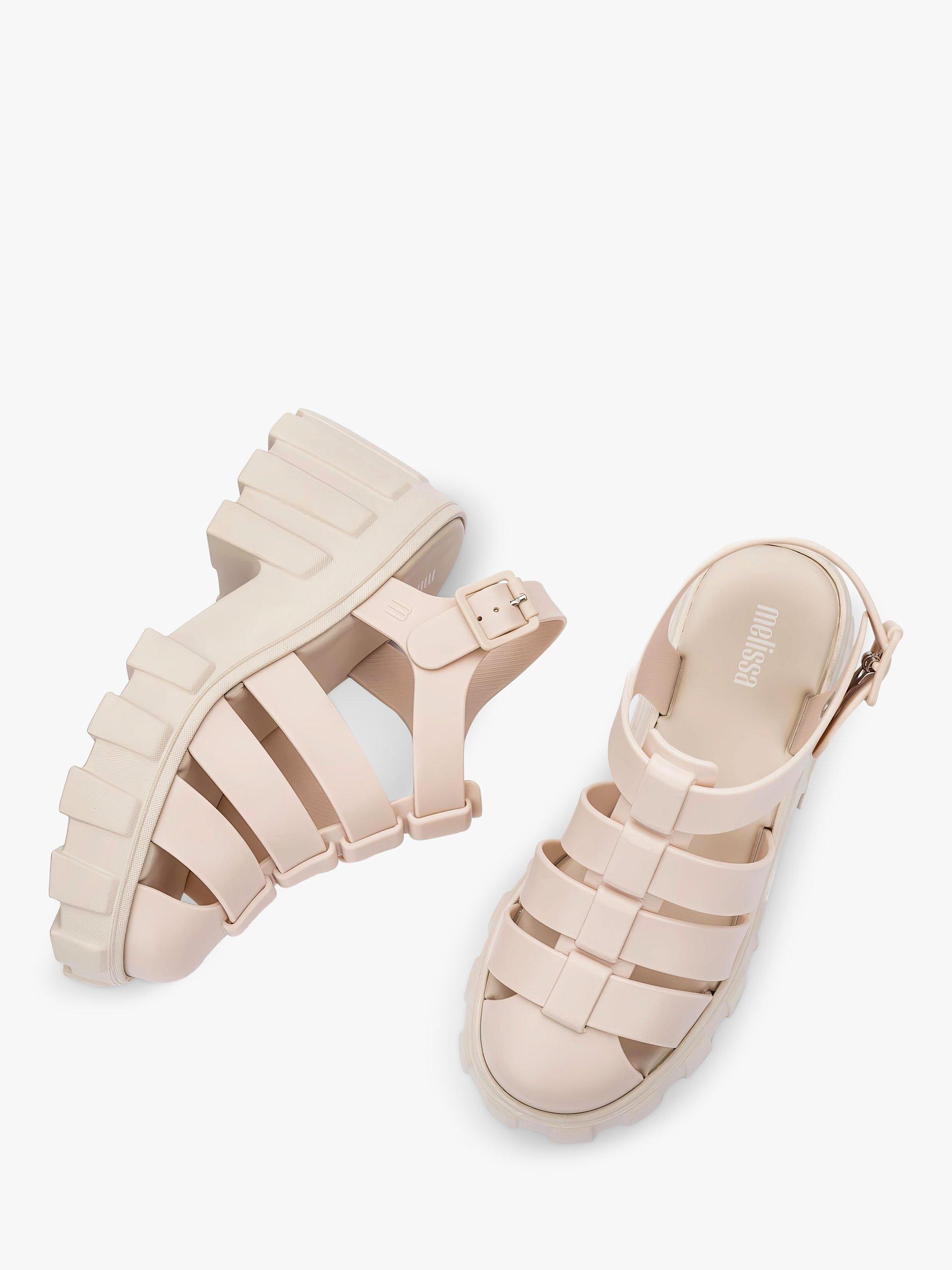 Product image 4 of 5, which shows Melissa Megan Heeled Fisherman Sandals, Beige, 3