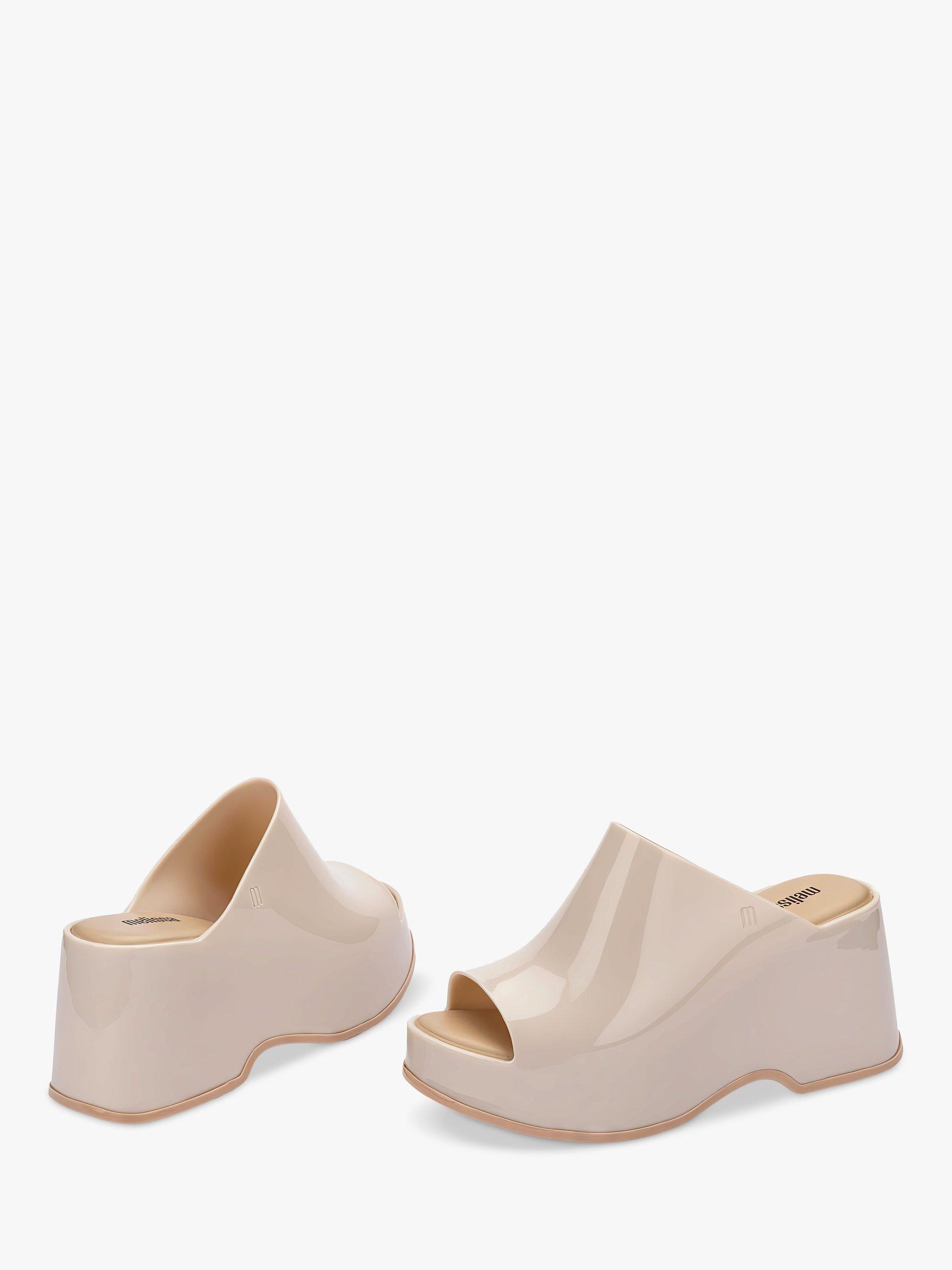 Product image 3 of 4, which shows Melissa Patty Heeled Platform Mule Sandals, Beige, 3