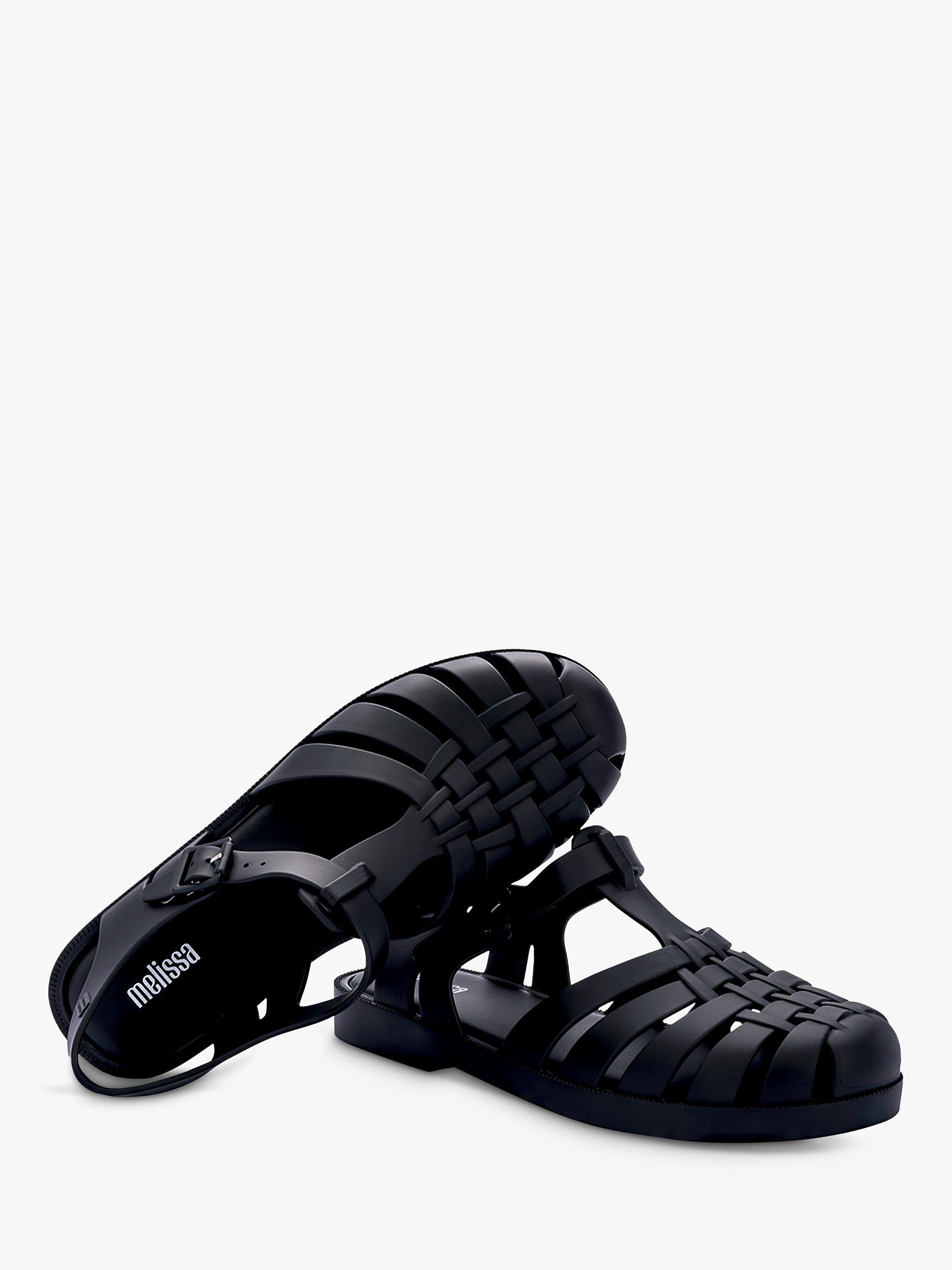 Product image 3 of 6, which shows Melissa Possession Jelly Fisherman Sandals, Black, 3