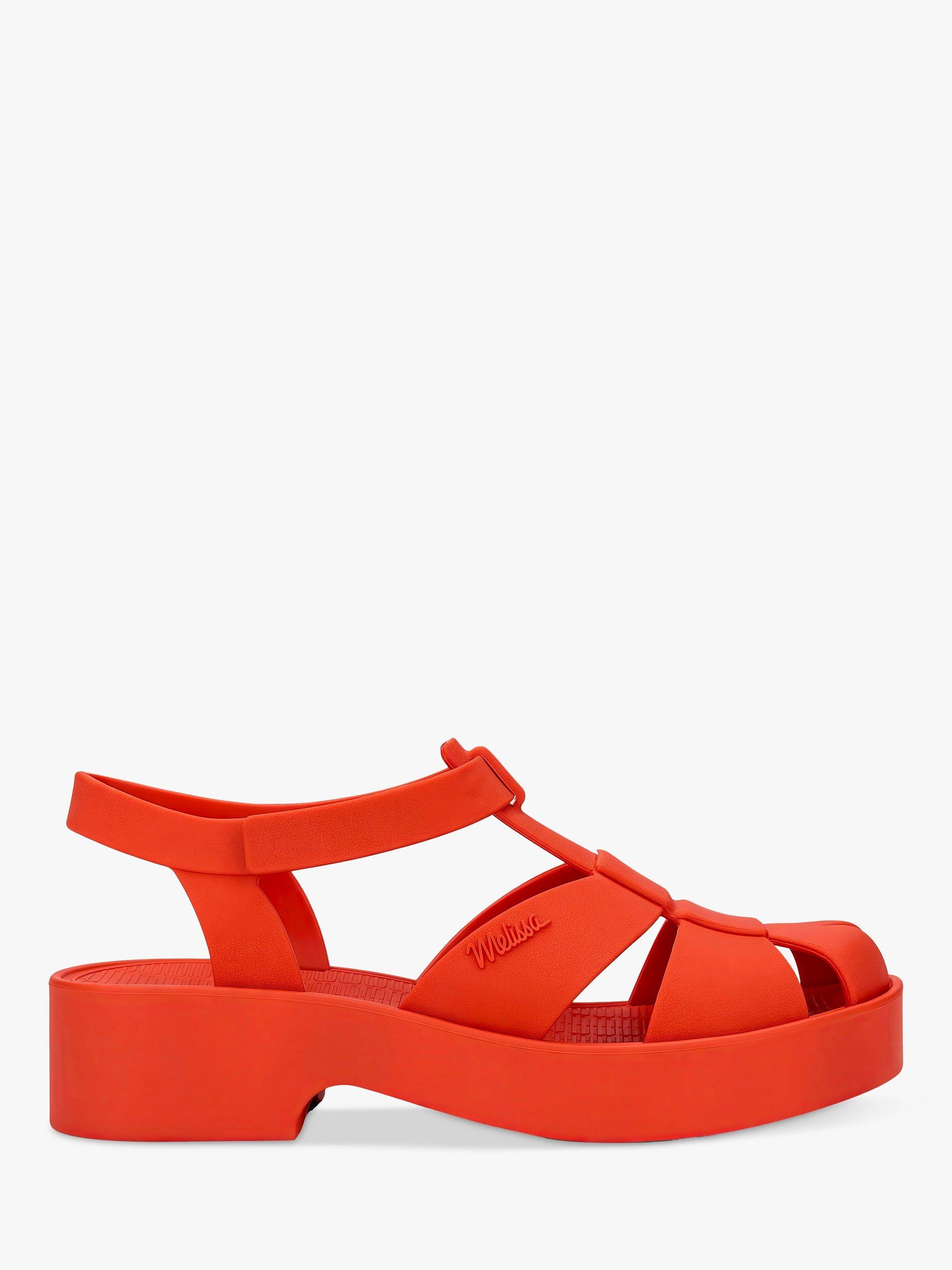Melissa Sun Waves Platform Sandals, Red, 3
