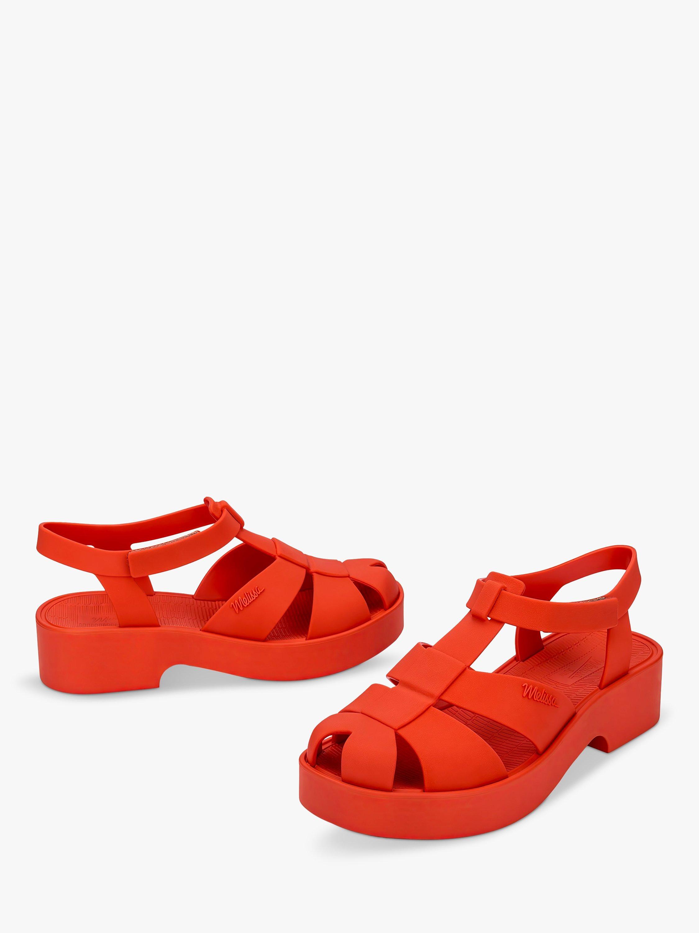 Melissa Sun Waves Platform Sandals, Red, 3