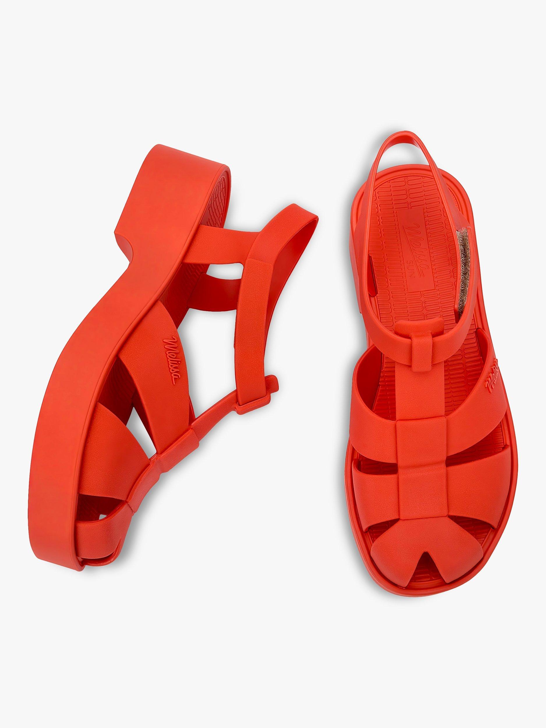 Melissa Sun Waves Platform Sandals, Red, 3