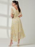 Jolie Moi Pleated Chiffon Maxi Dress, Yellow