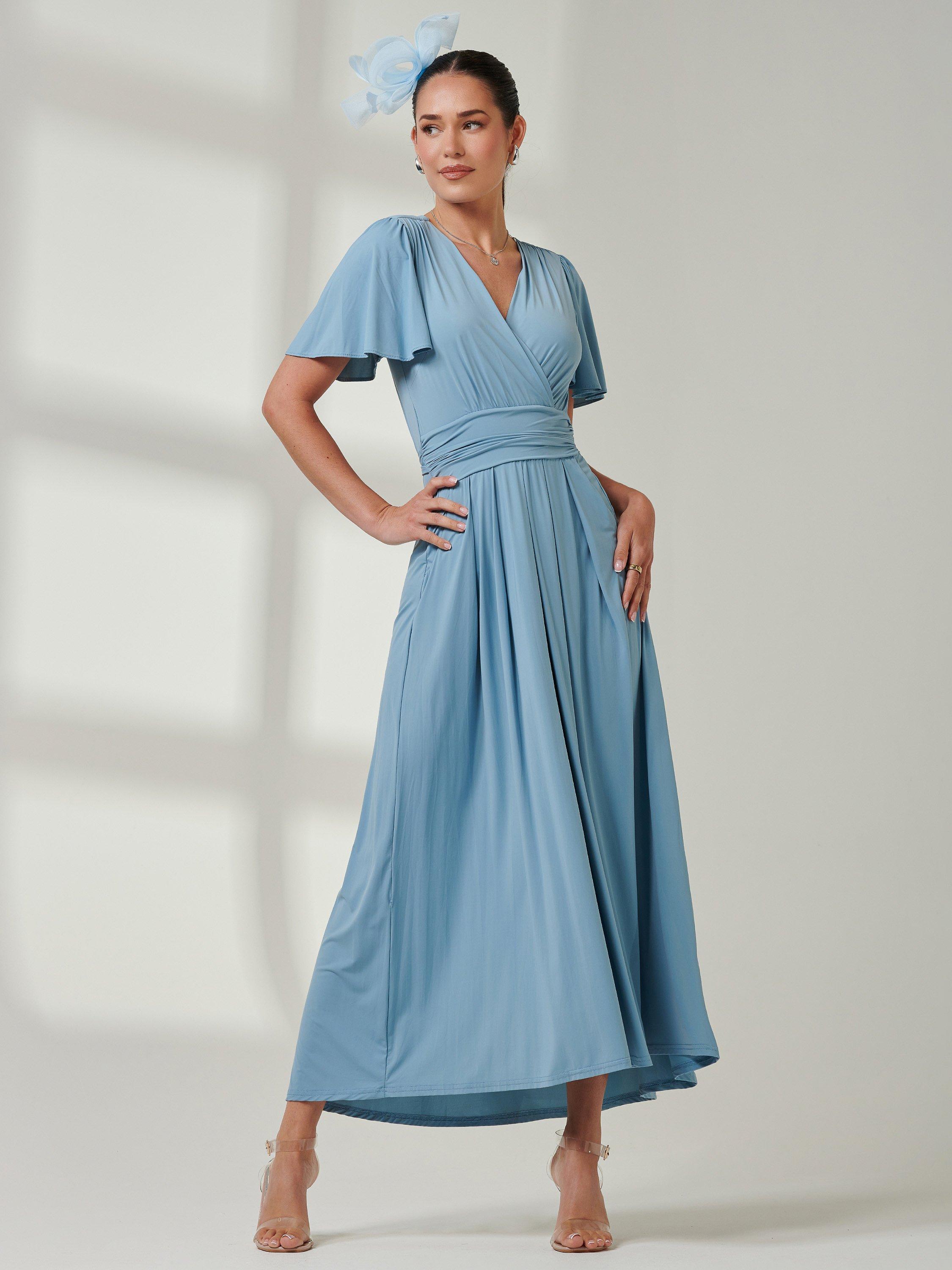Jolie Moi Angel Sleeve Jersey Maxi Dress