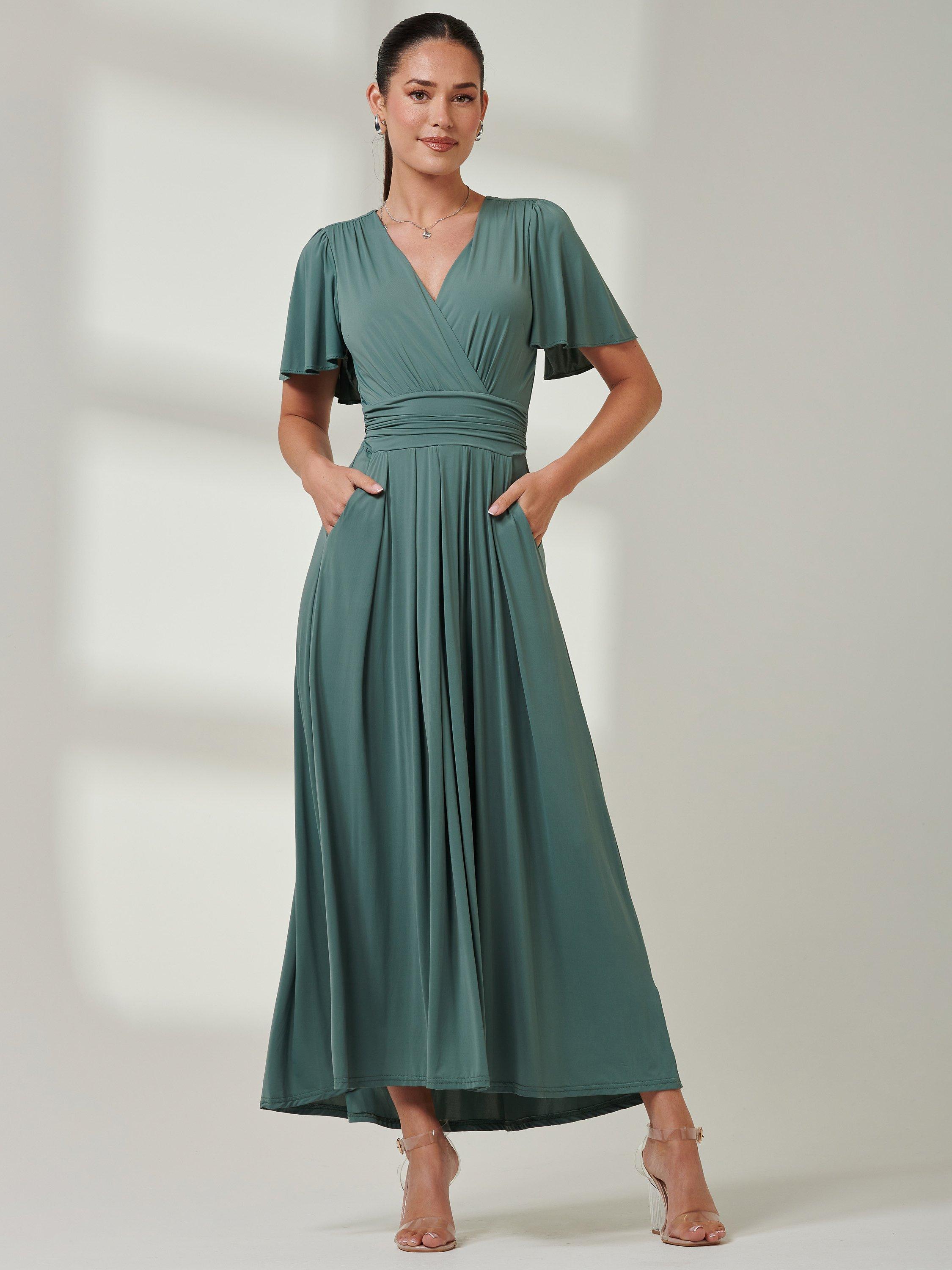 Jolie Moi Angel Sleeve Jersey Maxi Dress