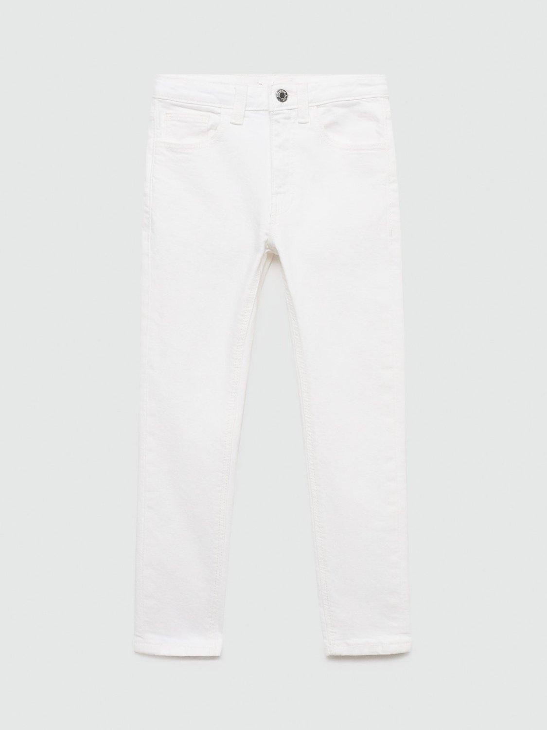 Mango Kids' Denim Skinny Fit Jeans, White
