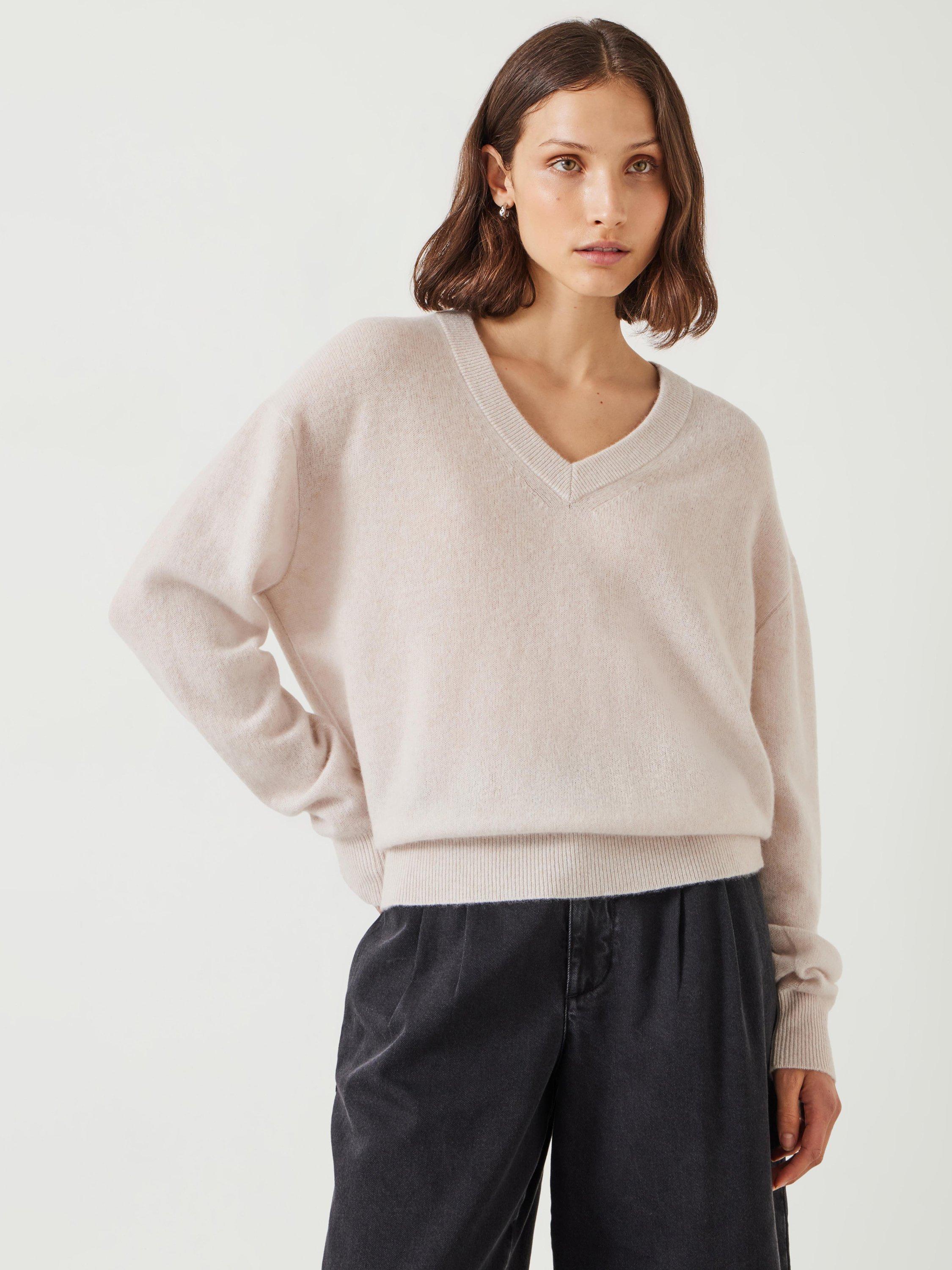 Product image 2 of 4, which shows HUSH Scarlett Cashmere Blend Jumper, Neutral, L