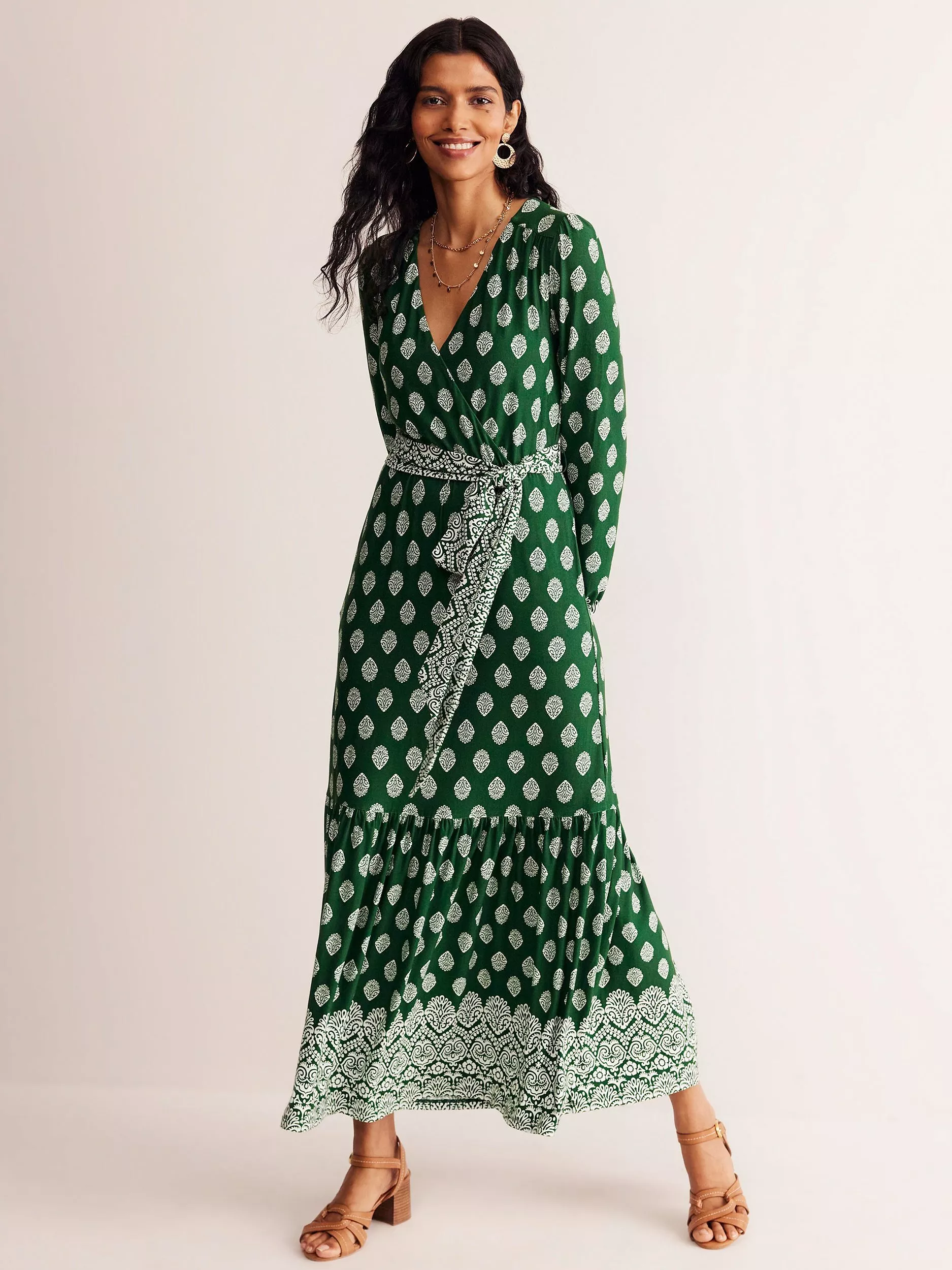 Boden Ophelia Wrap Dress Pine White