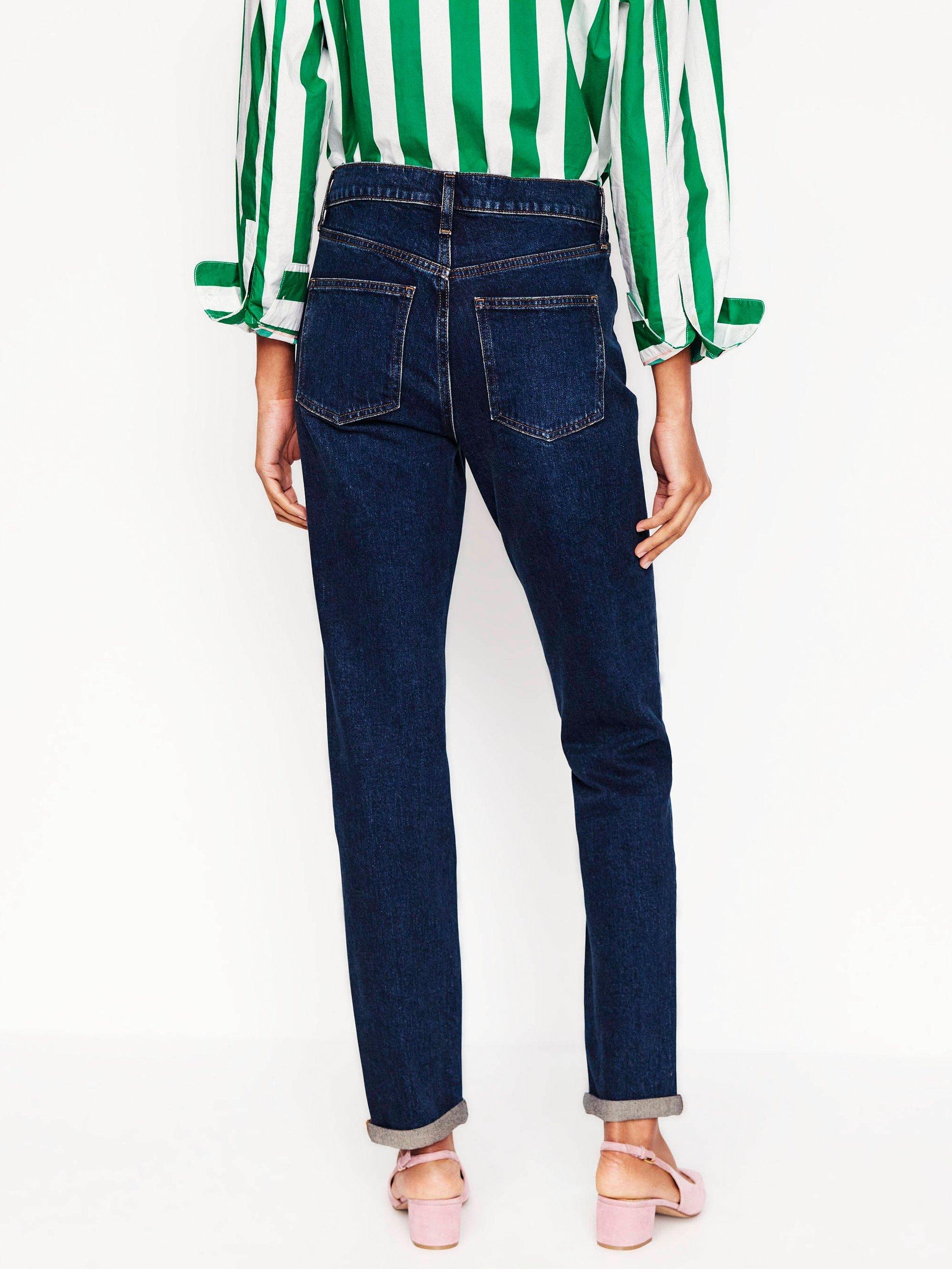 Product image 4 of 6, which shows Boden Mid Rise Girlfriend Jeans, Dark Vintage, 27R