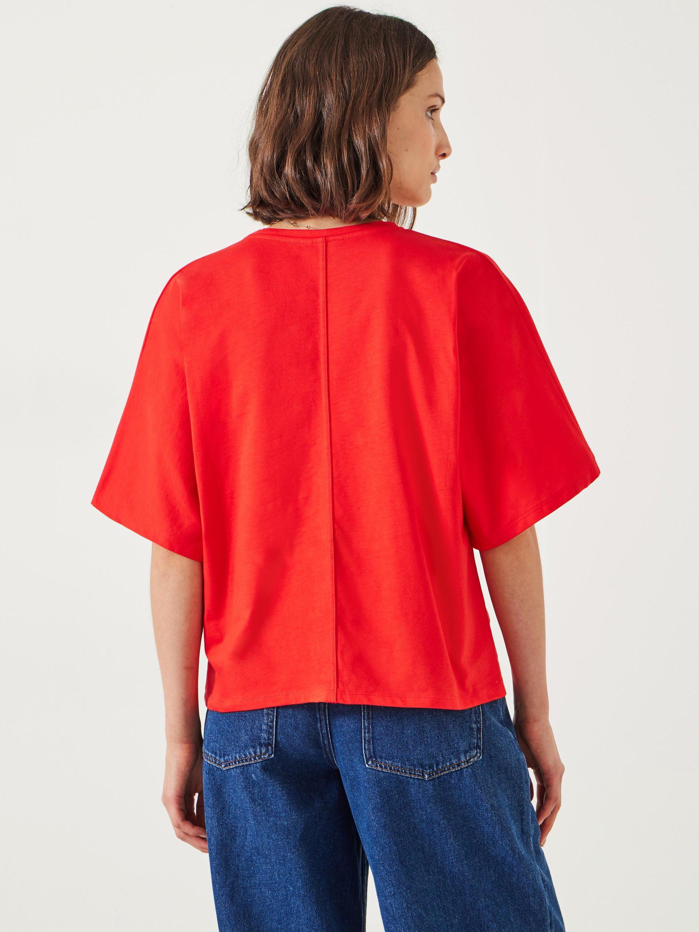 Product image 1 of 5, which shows HUSH Tamara Relaxed T-Shirt, Bright Red, XXS-XS