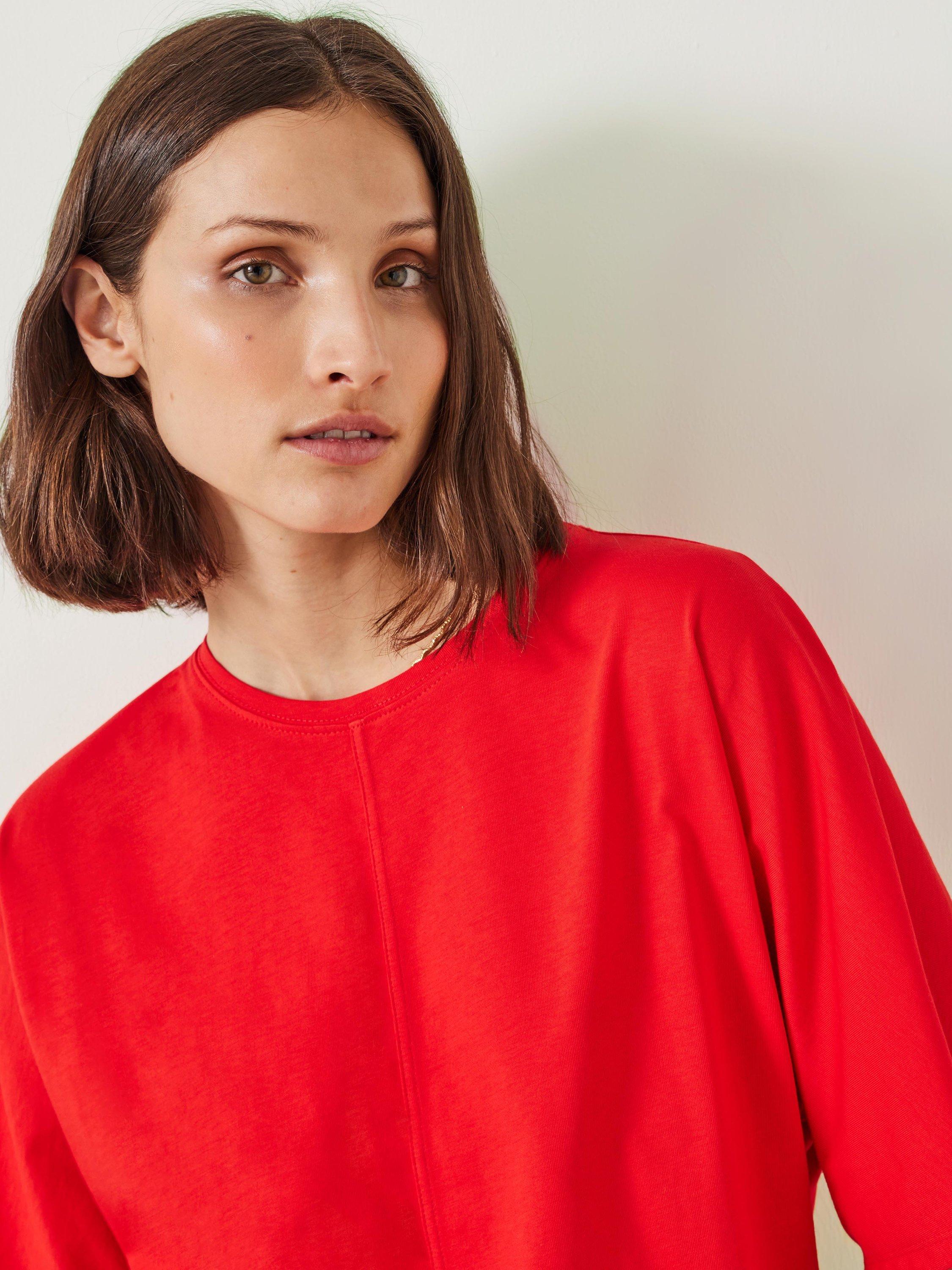 Product image 3 of 5, which shows HUSH Tamara Relaxed T-Shirt, Bright Red, XXS-XS