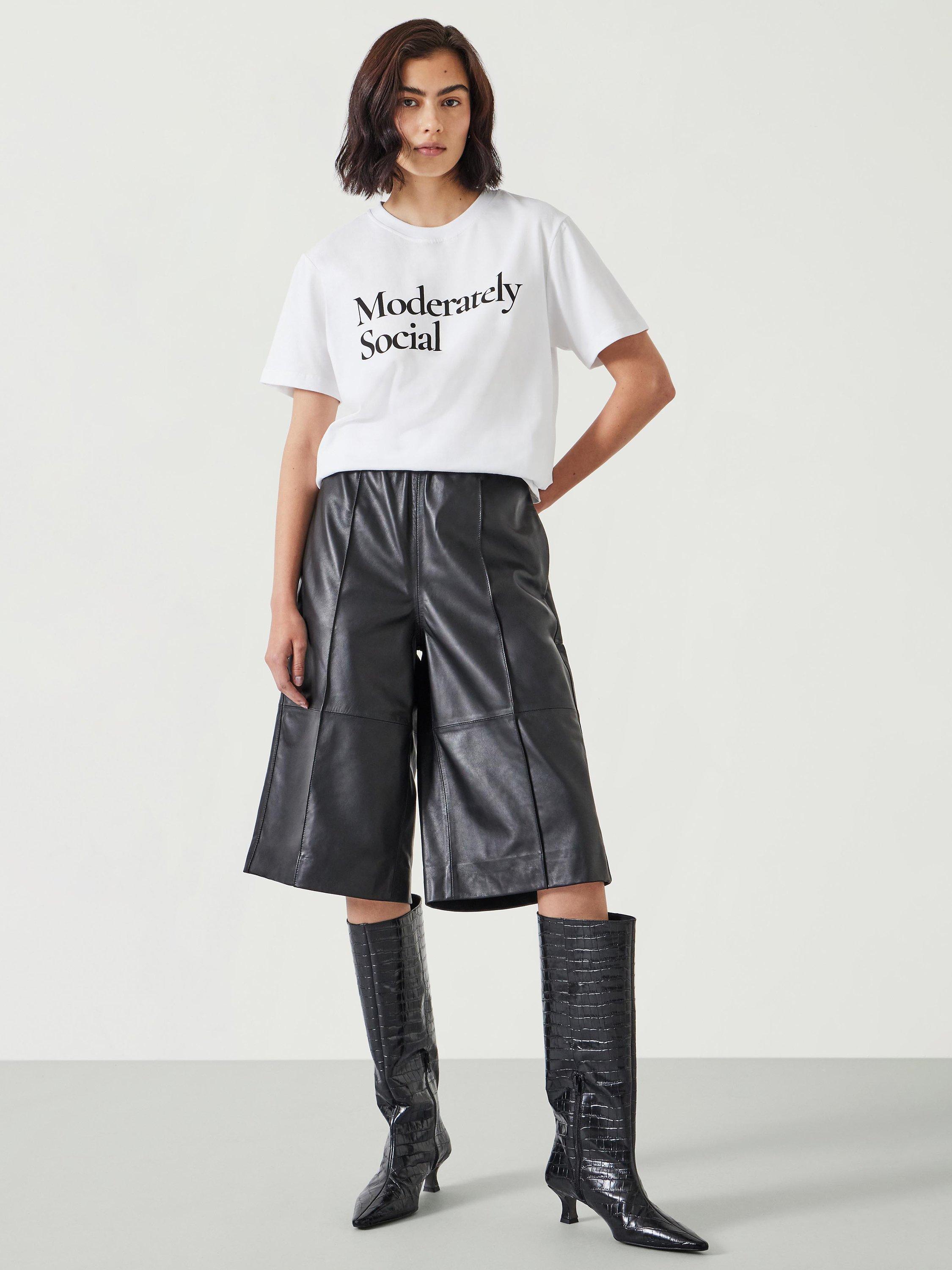 Product image 2 of 5, which shows HUSH Moderately Social T-Shirt, White, L