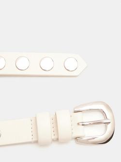 HUSH Seren Studded Leather Belt - view 2, White