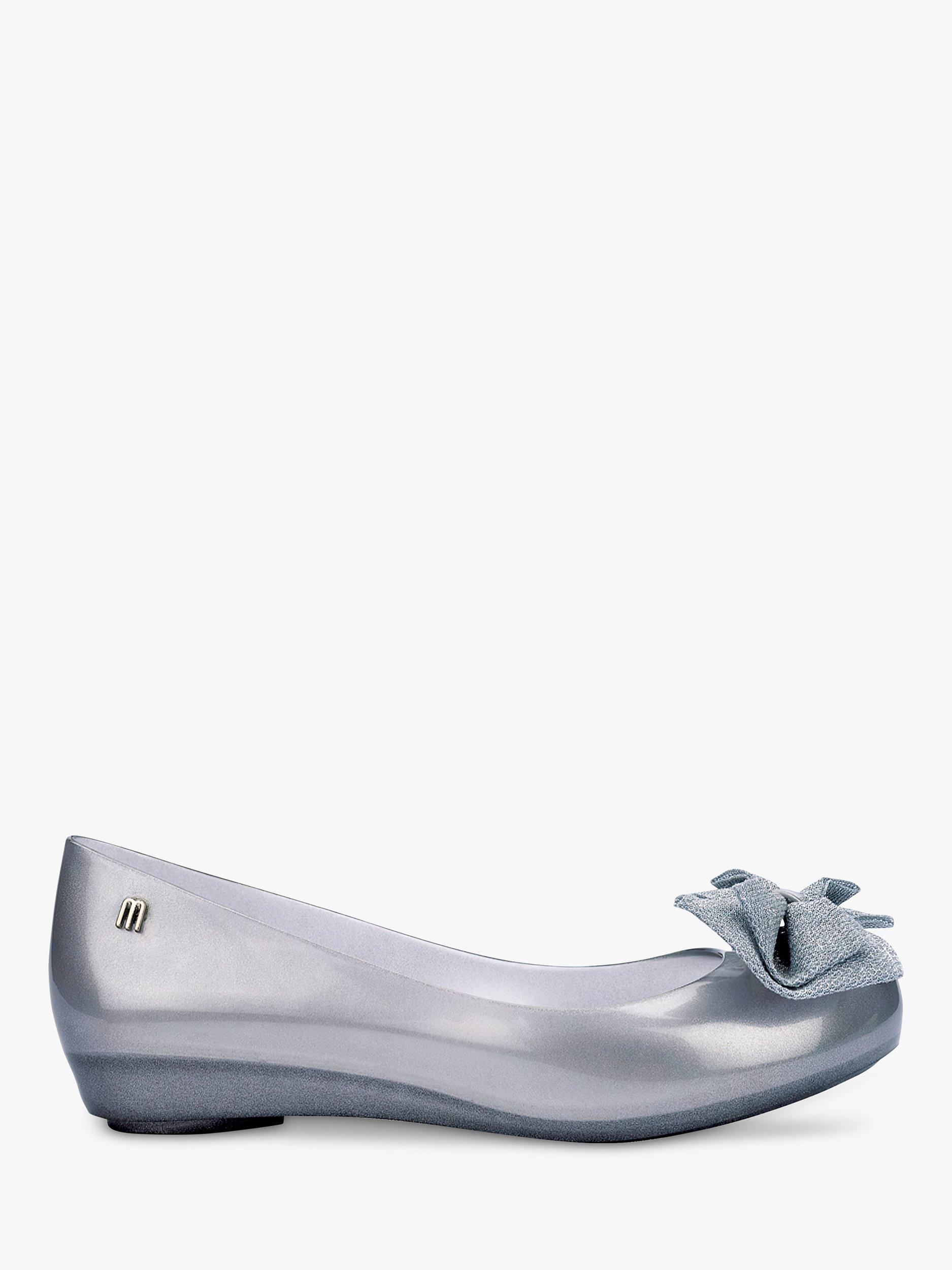 Product image 1 of 4, which shows Melissa Ultragirl Patent Ballerina Pumps, Metallic Silver, 3