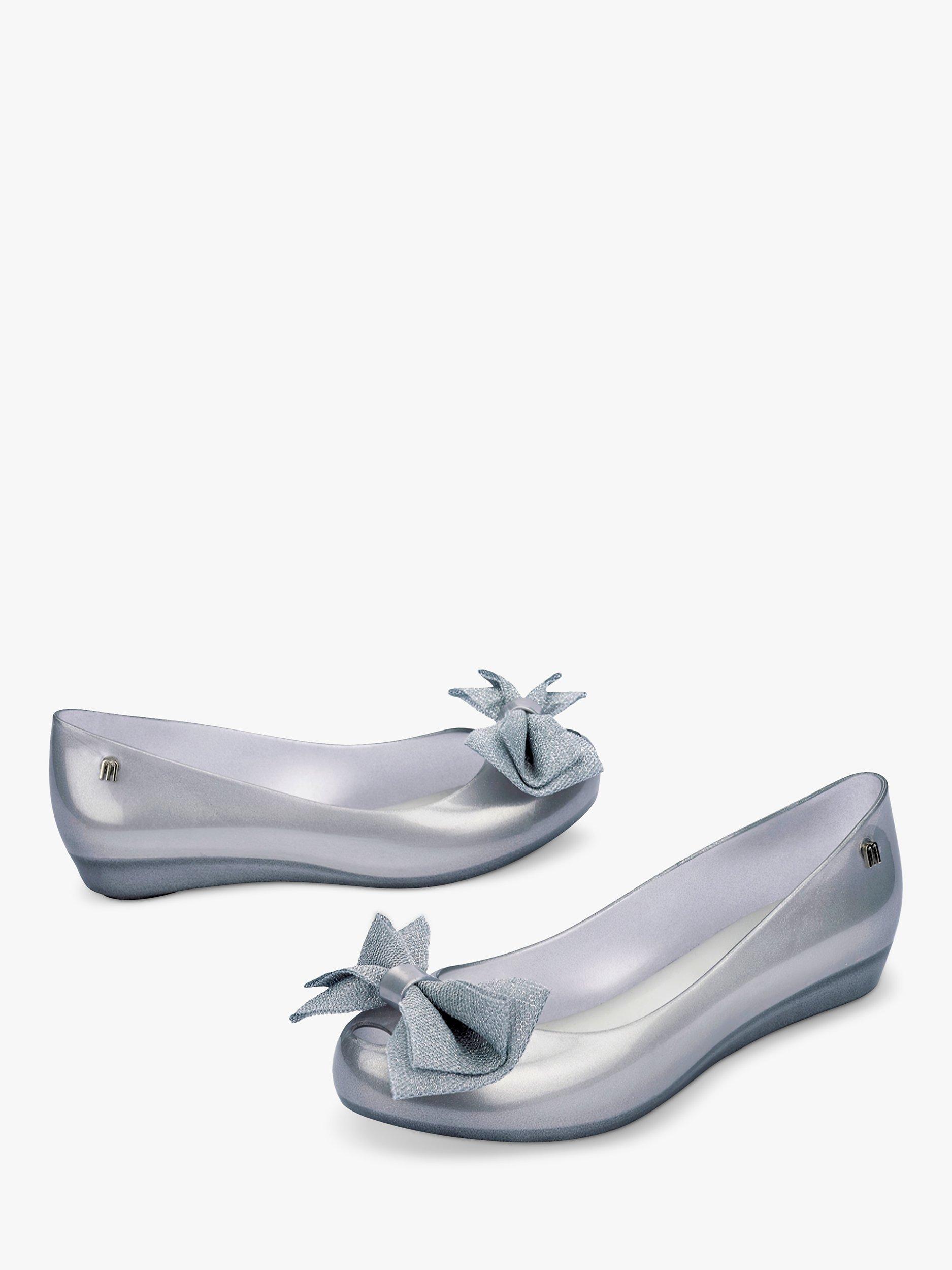 Product image 2 of 4, which shows Melissa Ultragirl Patent Ballerina Pumps, Metallic Silver, 3
