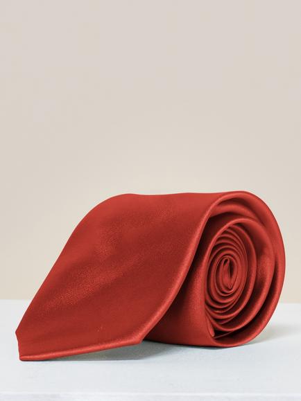 Rewritten Satin Tie, Burnt Orange