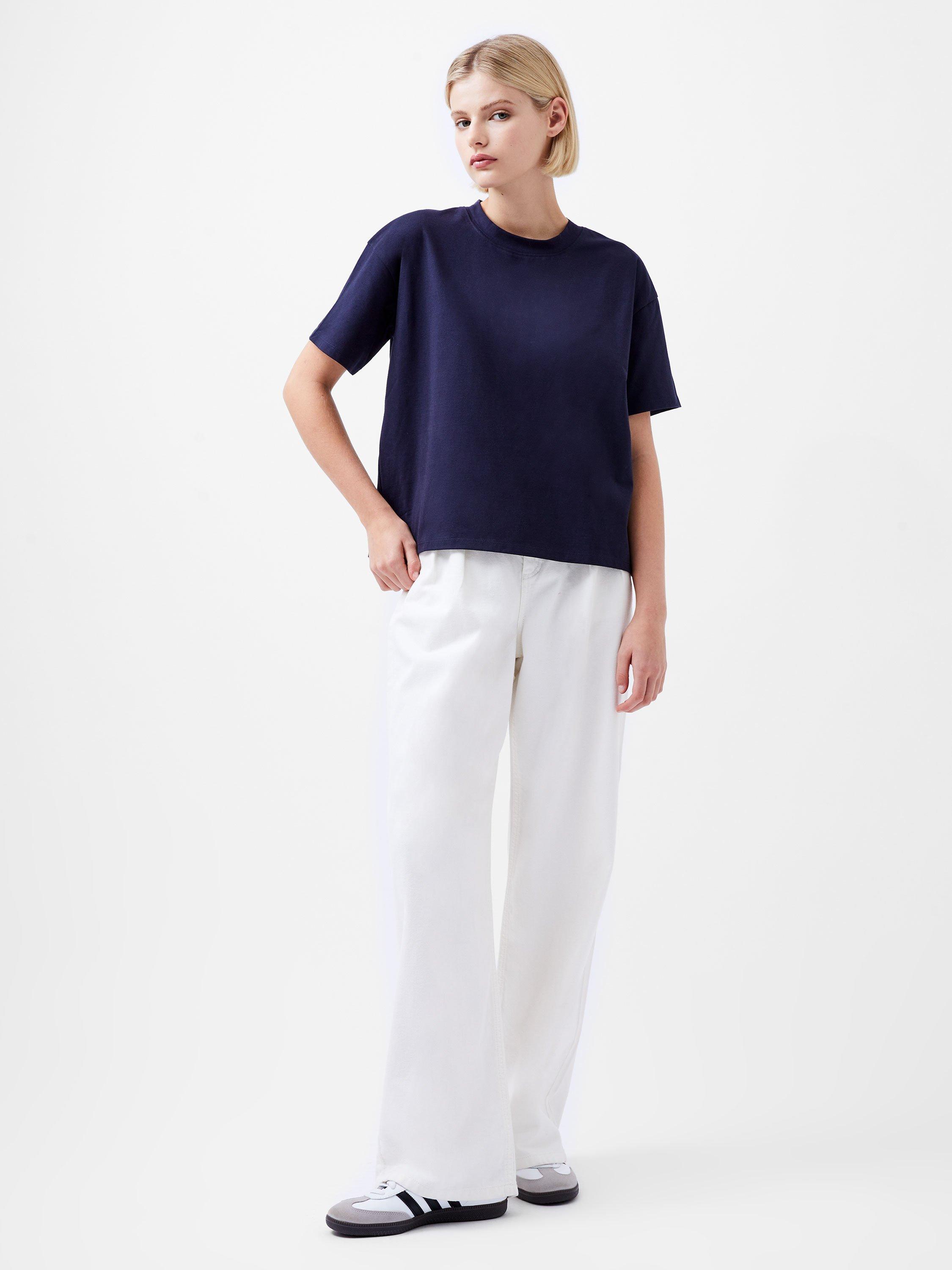 Product image 1 of 3, which shows French Connection Rallie Boxy Fit T-Shirt, Marine, XS