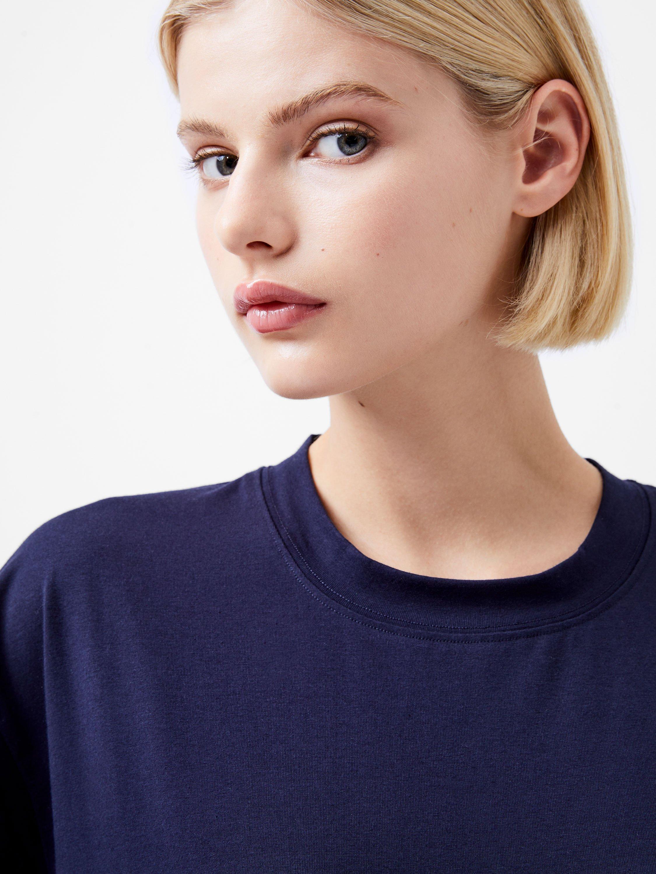 Product image 2 of 3, which shows French Connection Rallie Boxy Fit T-Shirt, Marine, XS