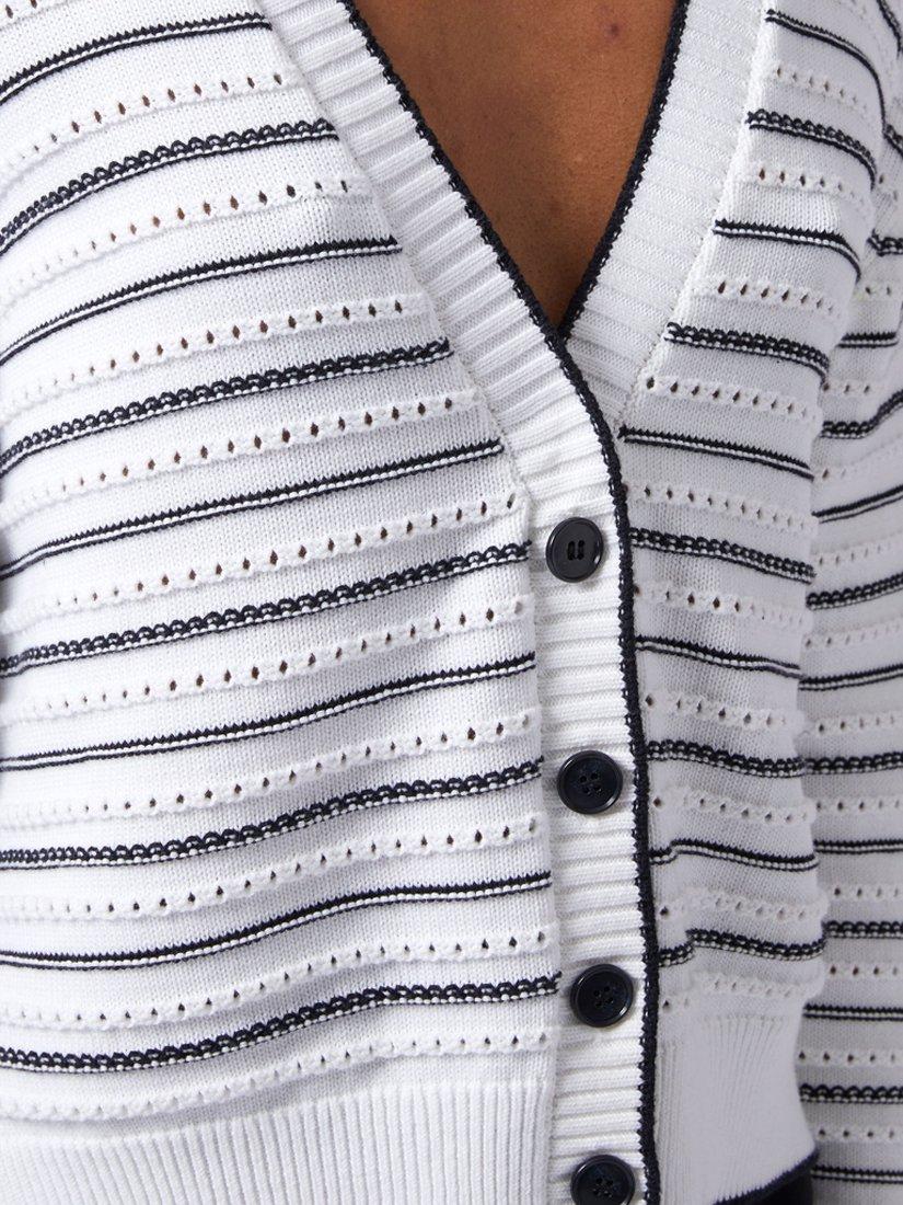 Womens black and white striped cardigan sales