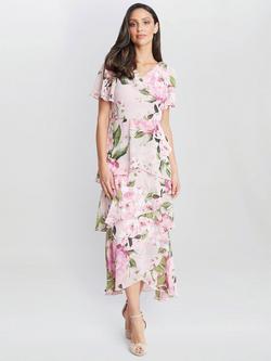 Gina Bacconi Olivia Floral Dress, Blush, Blush