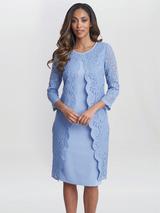 【海外限定】GinaBacconi ドレス☆Blue Beverley Soutache Dress Gina Bacconi Beverley Soutache Dress & Jacket With Necklace