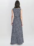 Gina Bacconi Hazel Jersey Maxi Dress, White/Navy