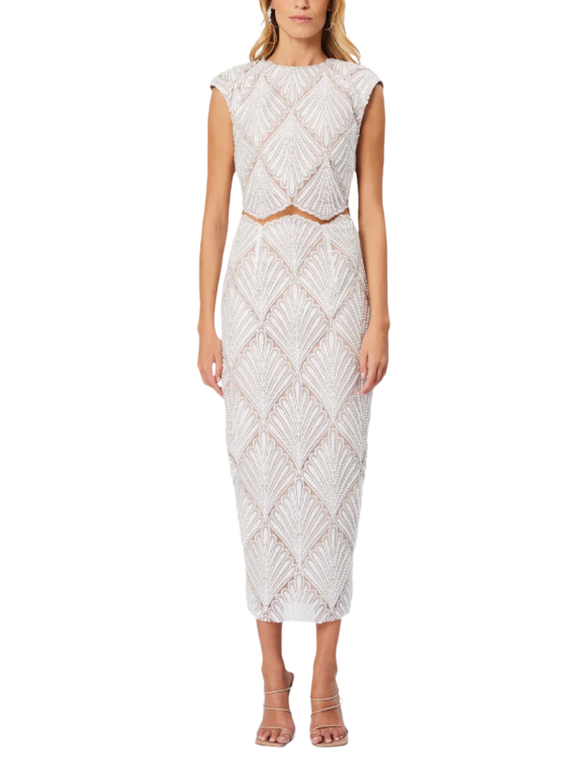 Product image 1 of 5, which shows Elliatt Harper Top & Skirt Set, Ivory, XL