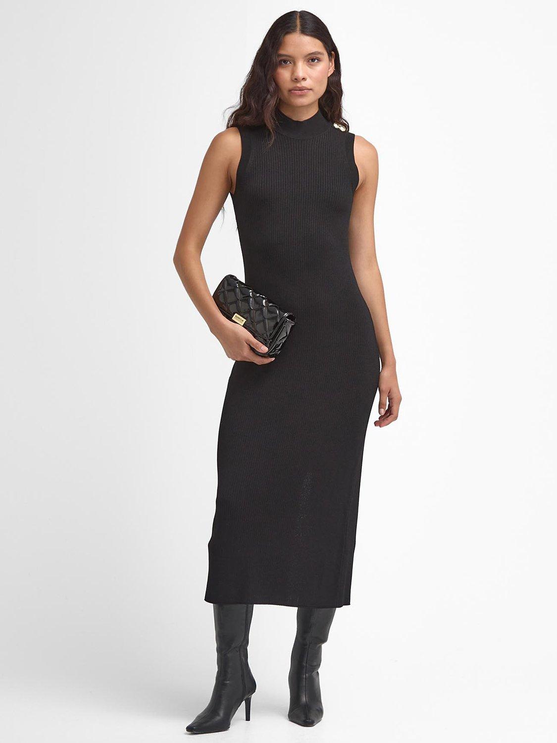 Barbour International Milla Knit Midi Dress Black