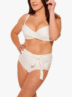 Seaspray Loretta High Waist Brief Bikini Bottoms, Cream, Cream